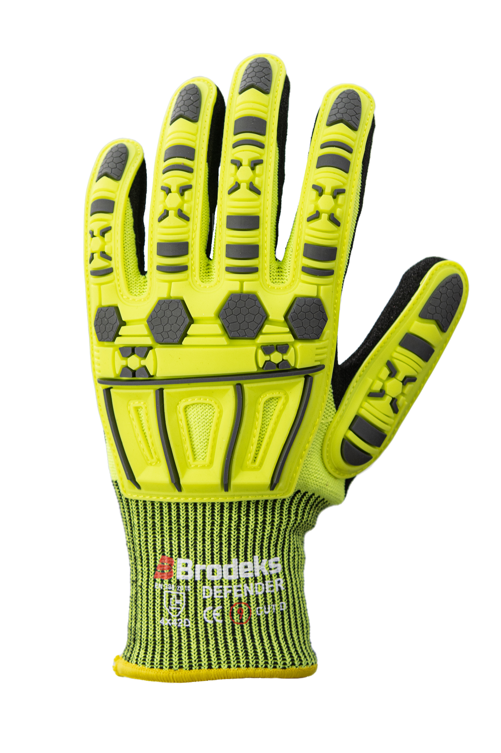 Перчатки рабочие Brodeks GC-22i, серый/черный/желтый