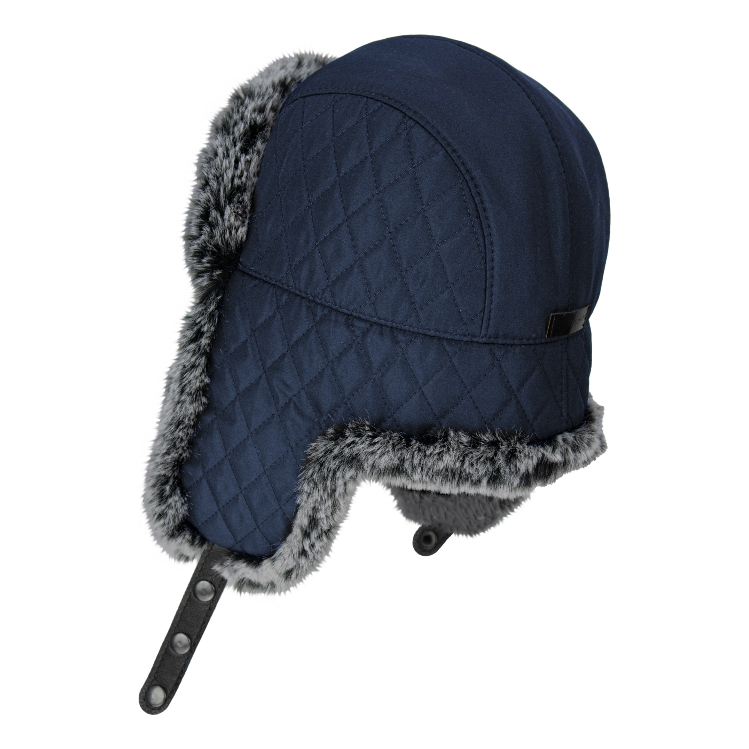 Шапка-ушанка Brodeks KM109 синий/серый мех