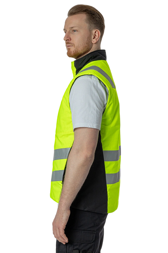 Мультизащитный жилет утепленный Brodeks MW18-05, желтый/серый