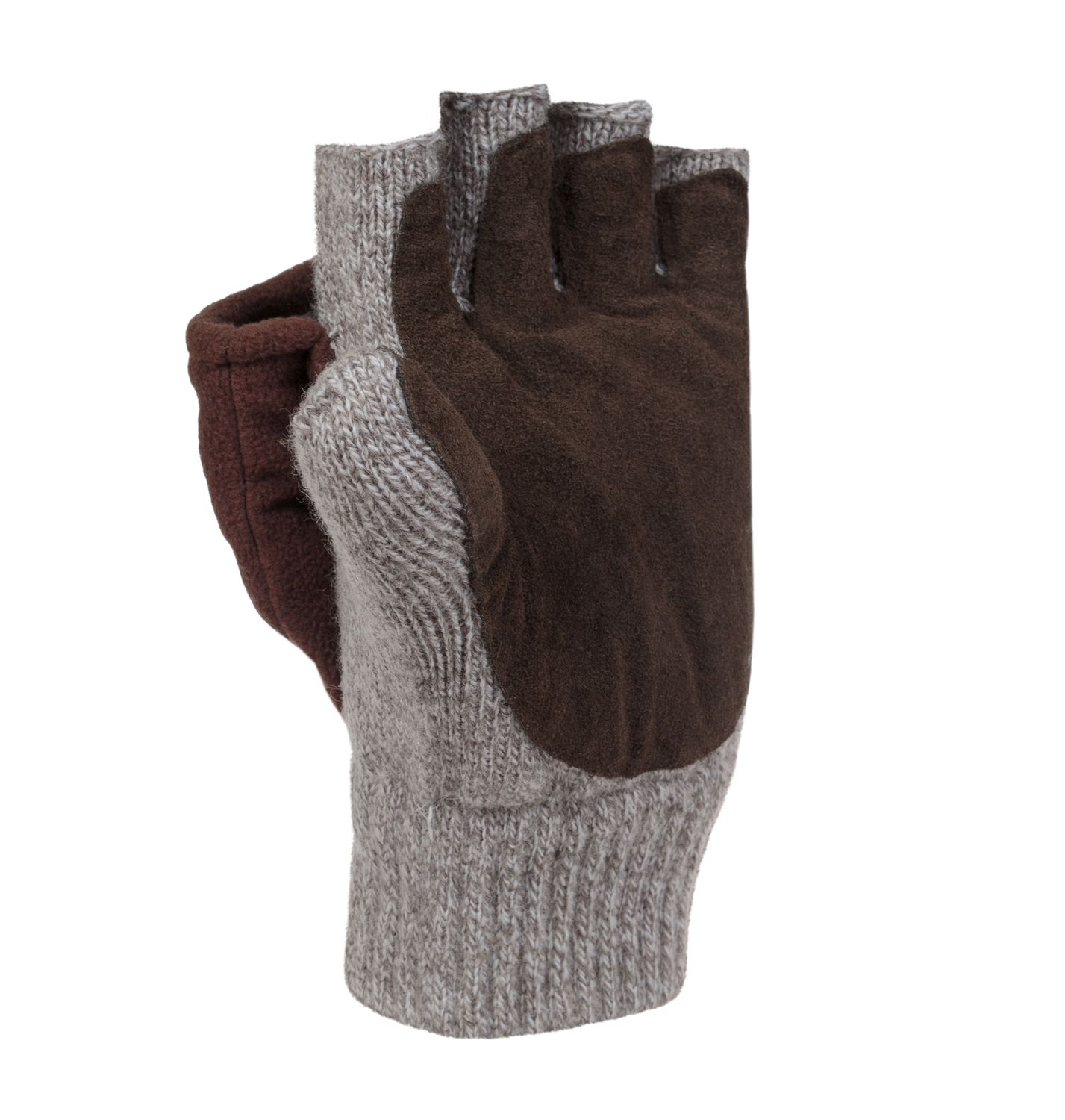 Рукавицы трансформеры полушерстяные со спилком РЫСЬ