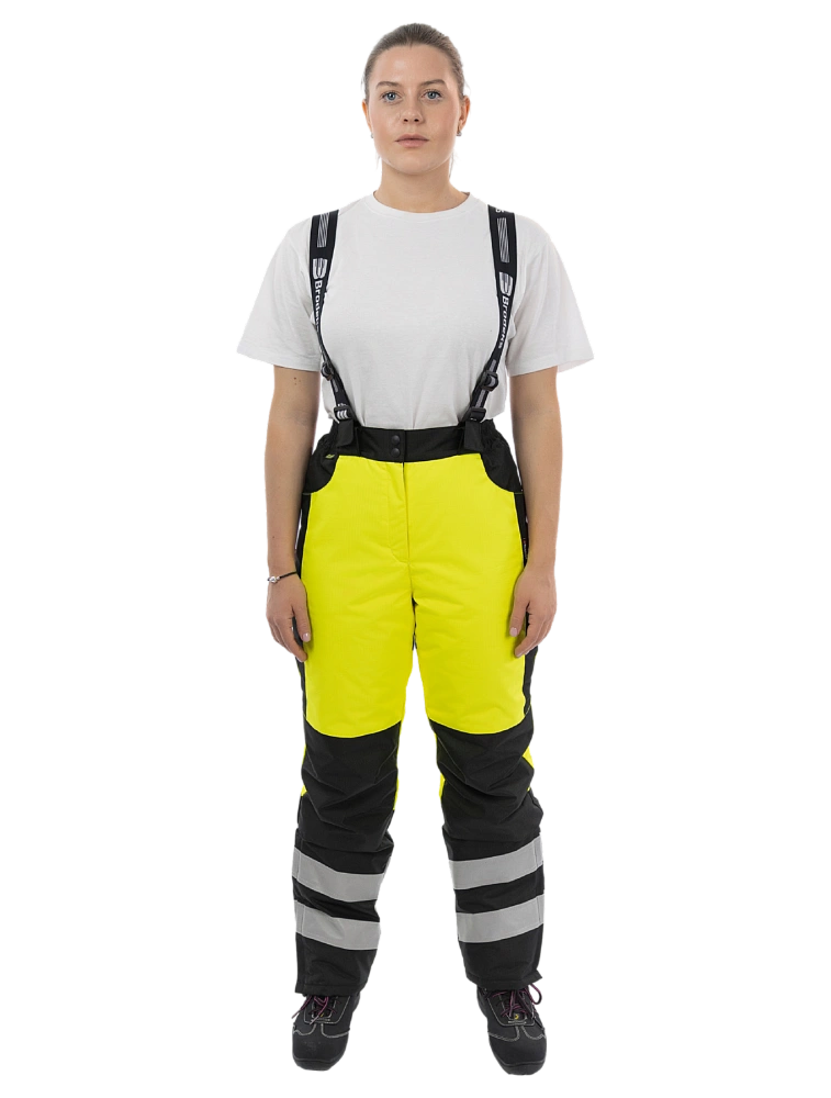 Зимние женские сигнальные брюки Brodeks KW330, желтый/черный