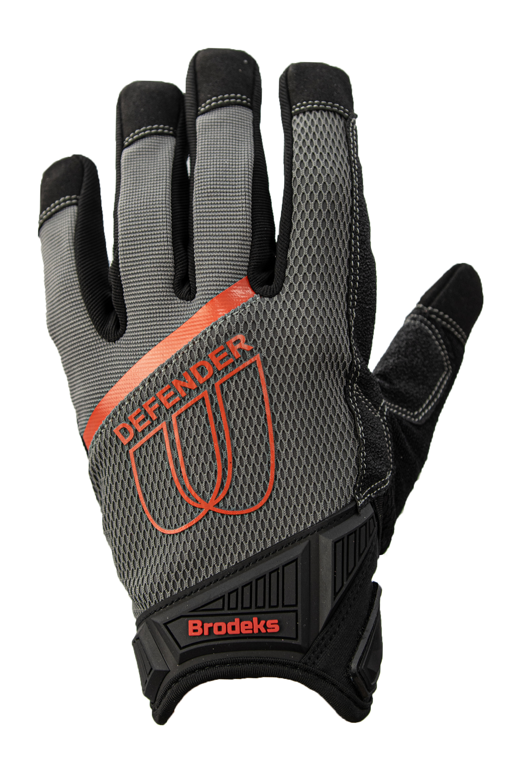 Перчатки рабочие Brodeks G-62, серый/черный/красный