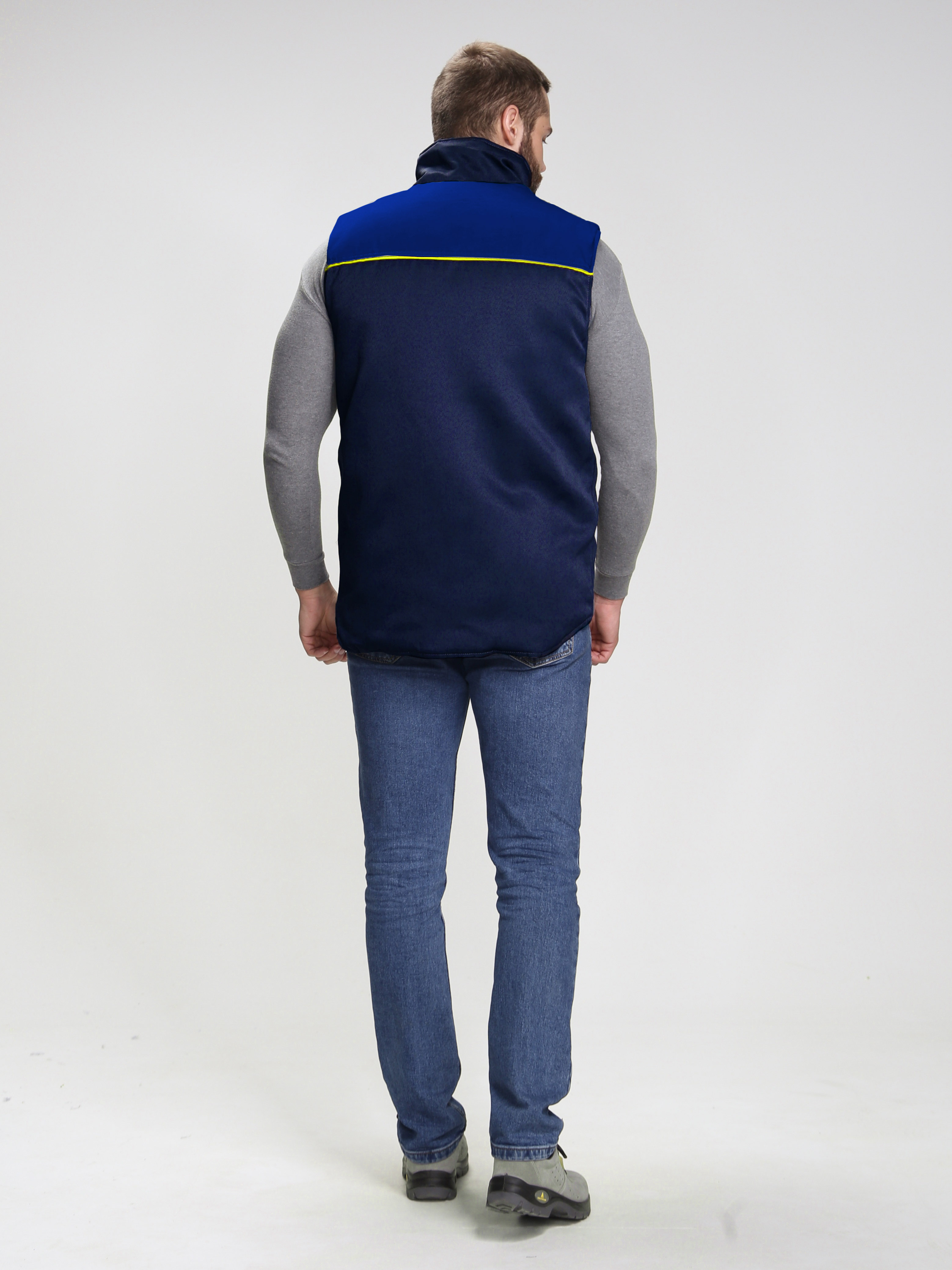 Жилет утепленный Флофт (тк.Смесовая,210), т.синий/васильковый