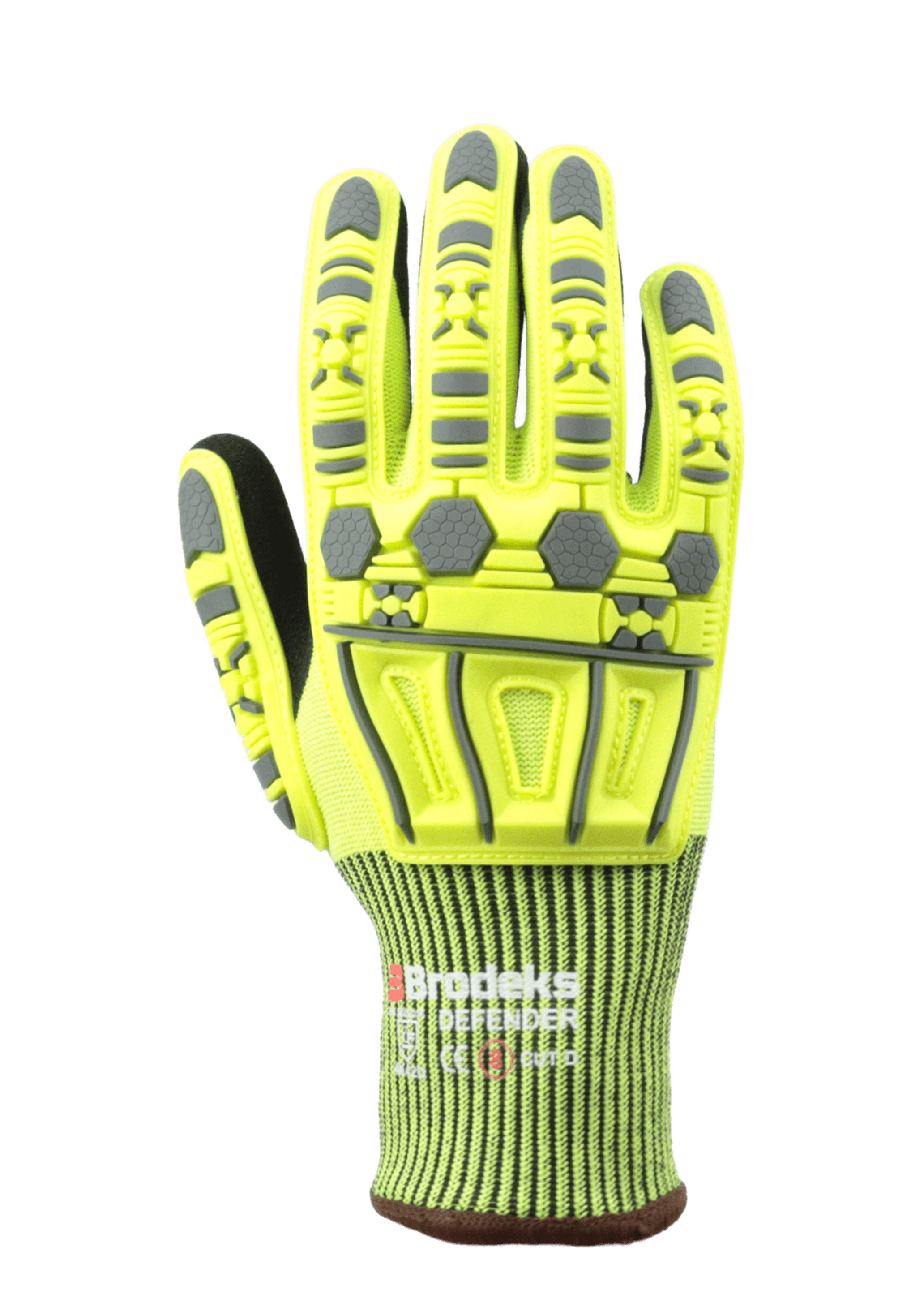 Перчатки рабочие Brodeks GC-22i, серый/черный/желтый