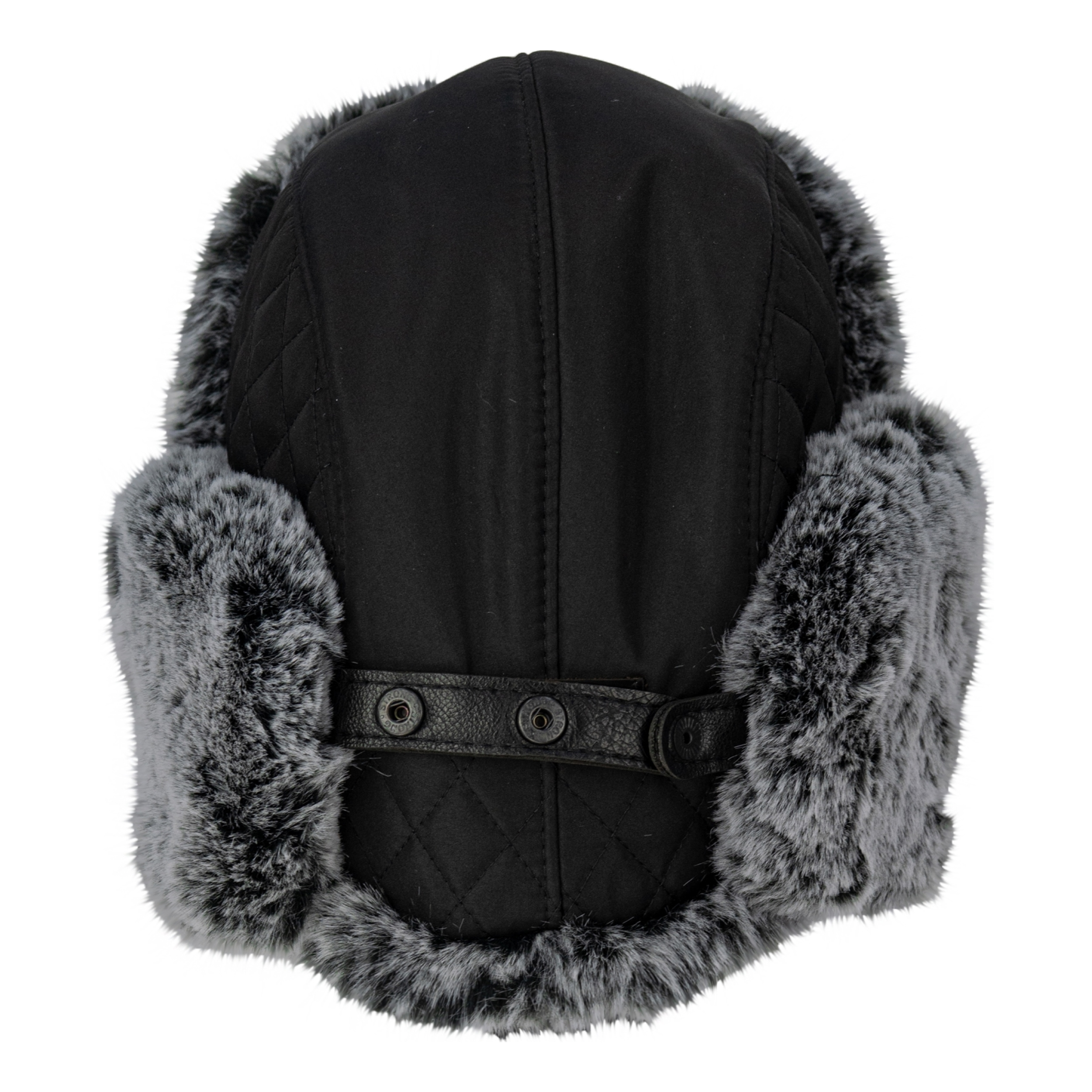 Шапка-ушанка Brodeks KM109 черный/серый мех