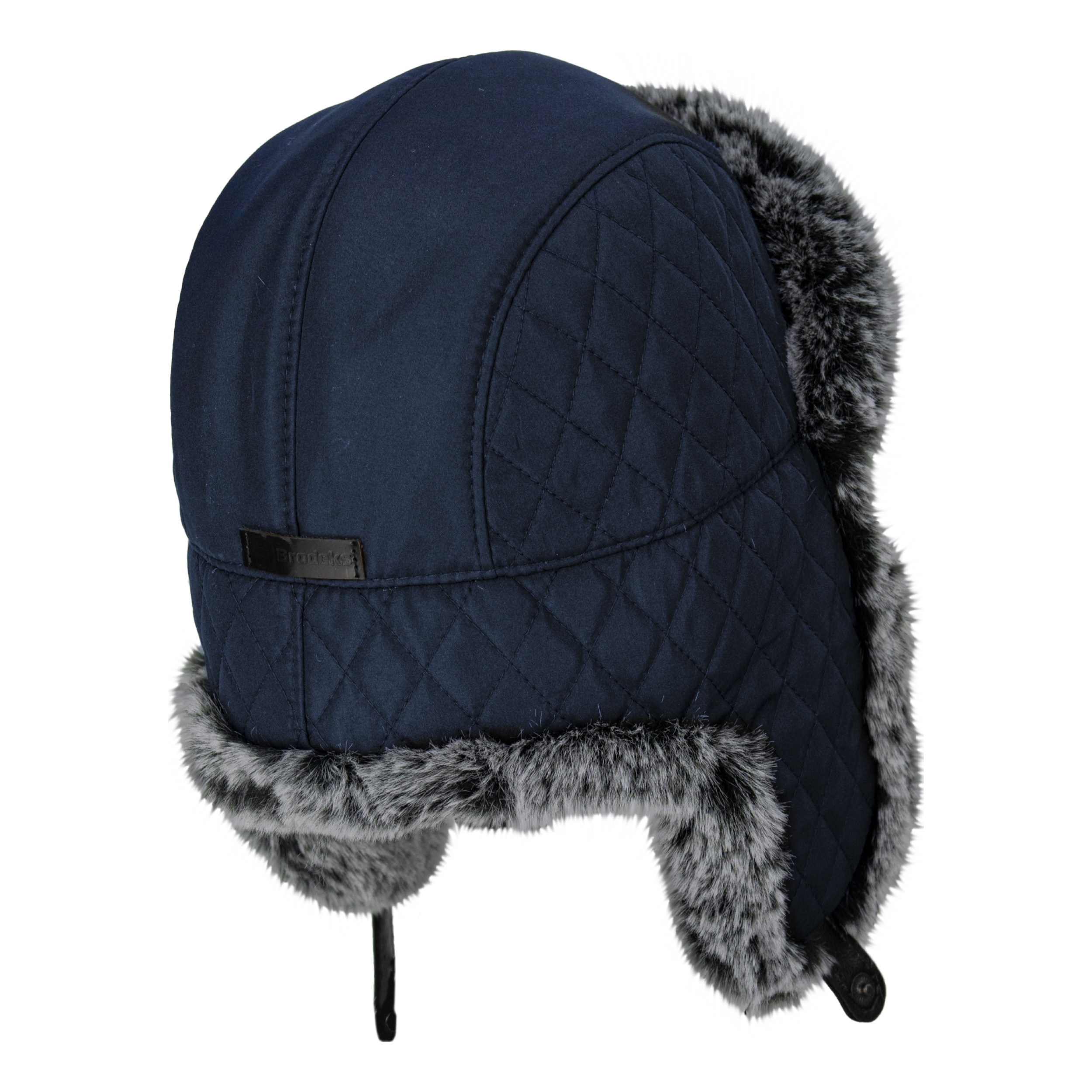 Шапка-ушанка Brodeks KM109 синий/серый мех