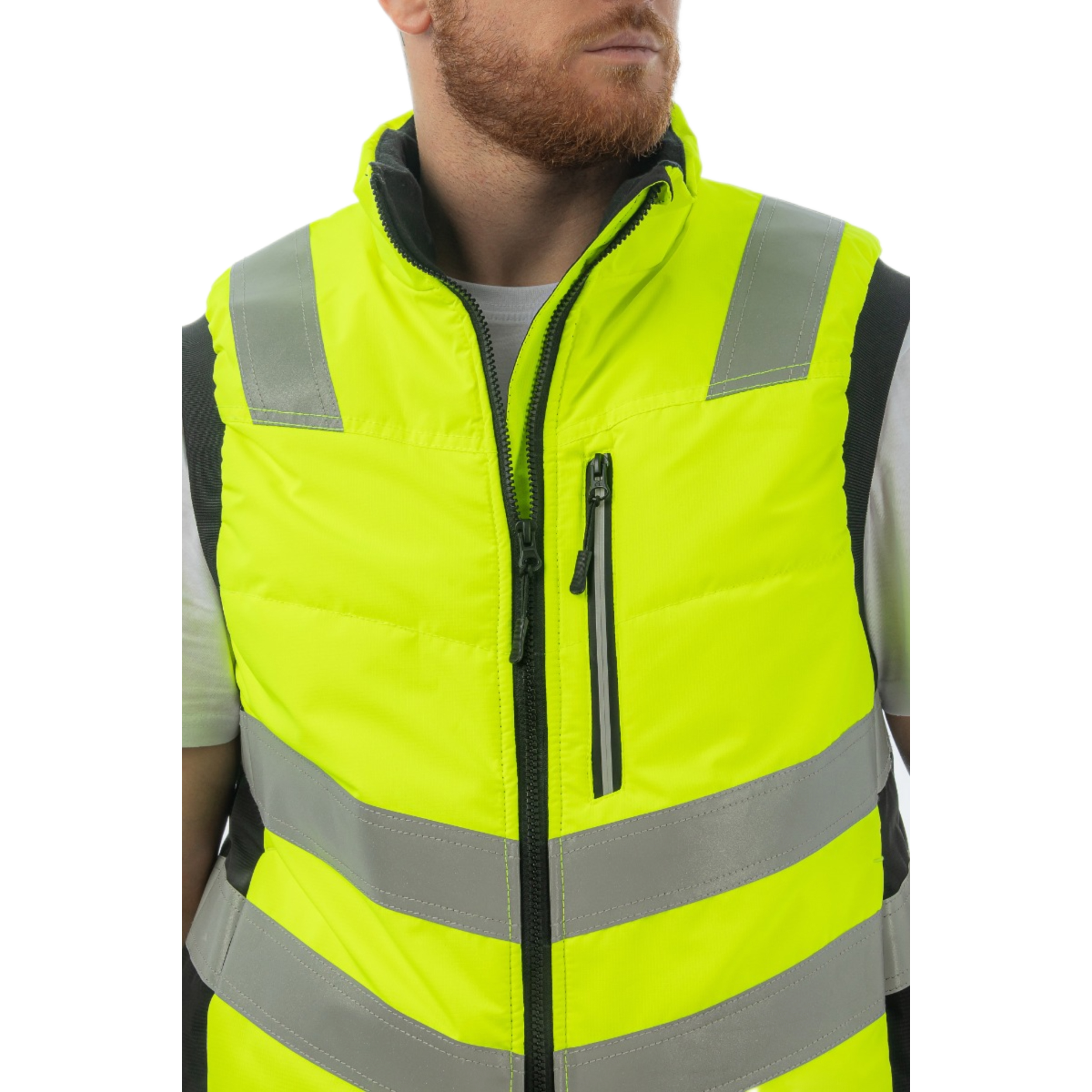 Сигнальный жилет утепленный Brodeks KW111, желтый/черный