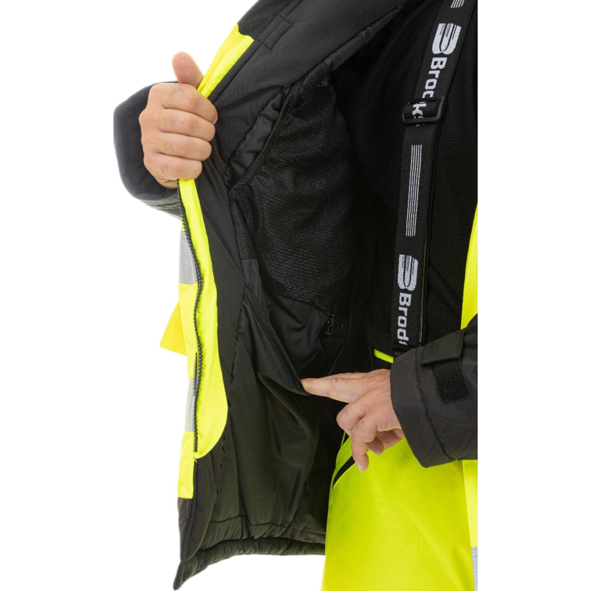 Зимняя сигнальная куртка-парка Brodeks KW217 , желтый/черный