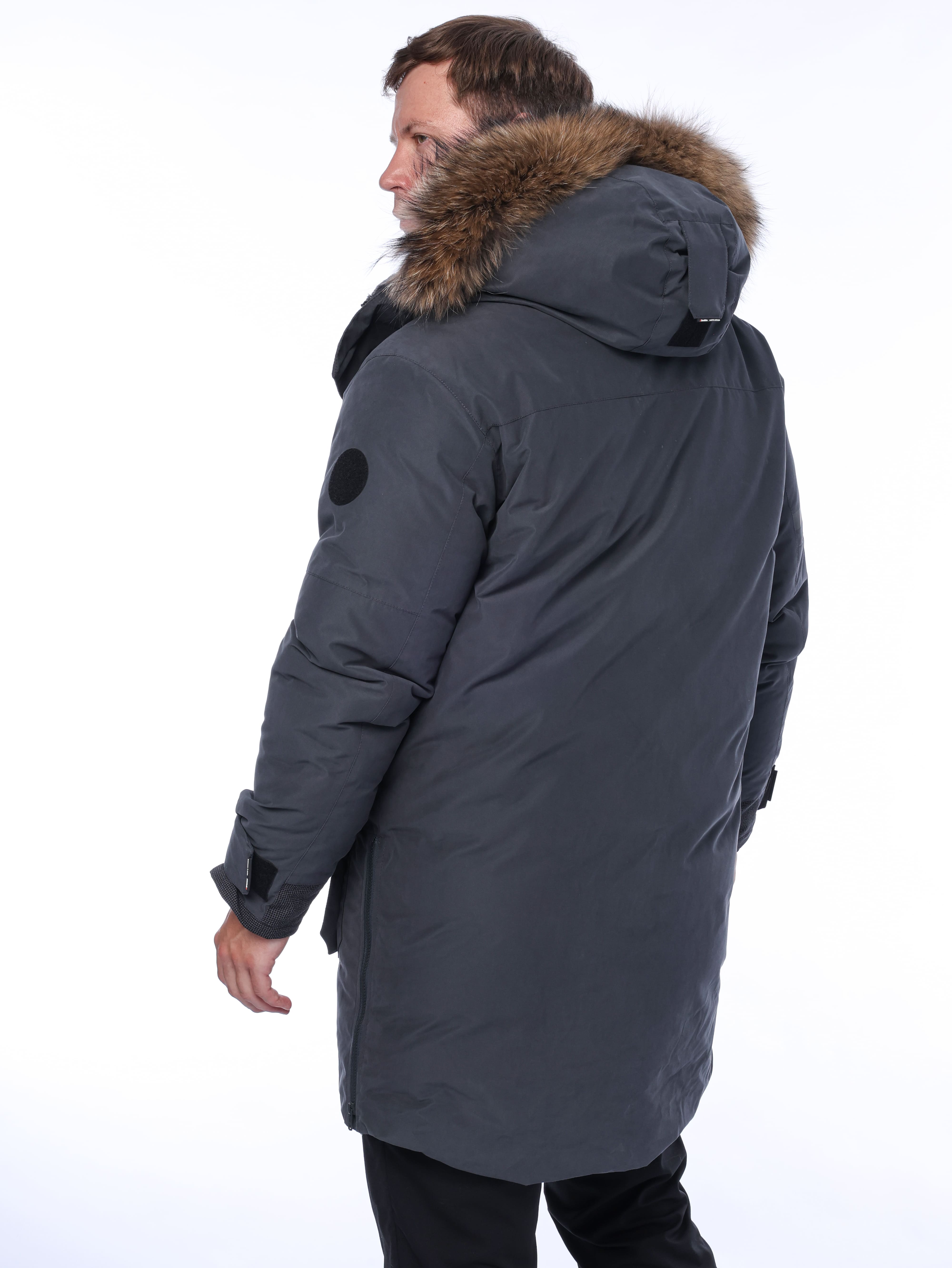 Зимняя пуховая VIP куртка-парка Brodeks KW233, т.серый