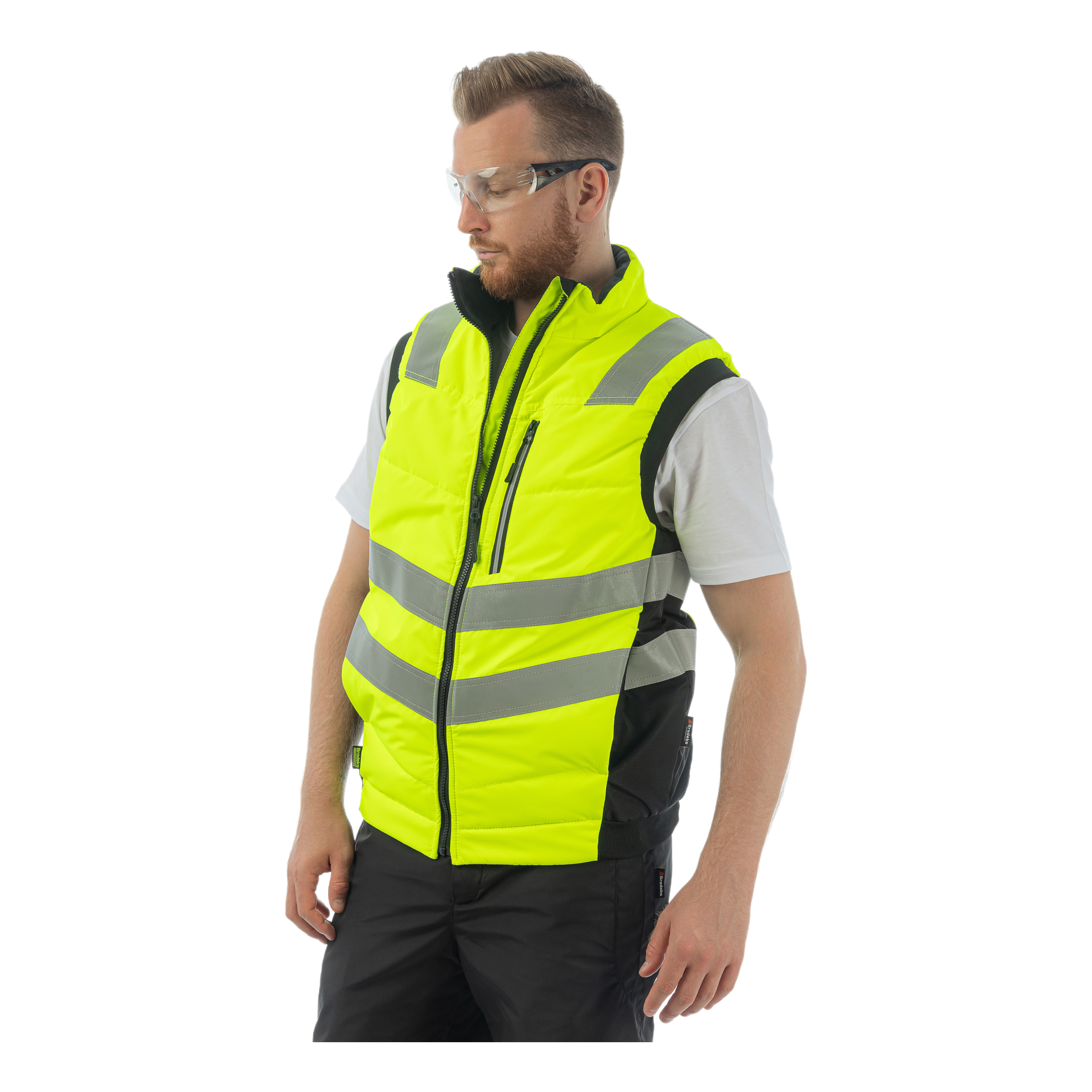 Сигнальный жилет утепленный Brodeks KW111, желтый/черный