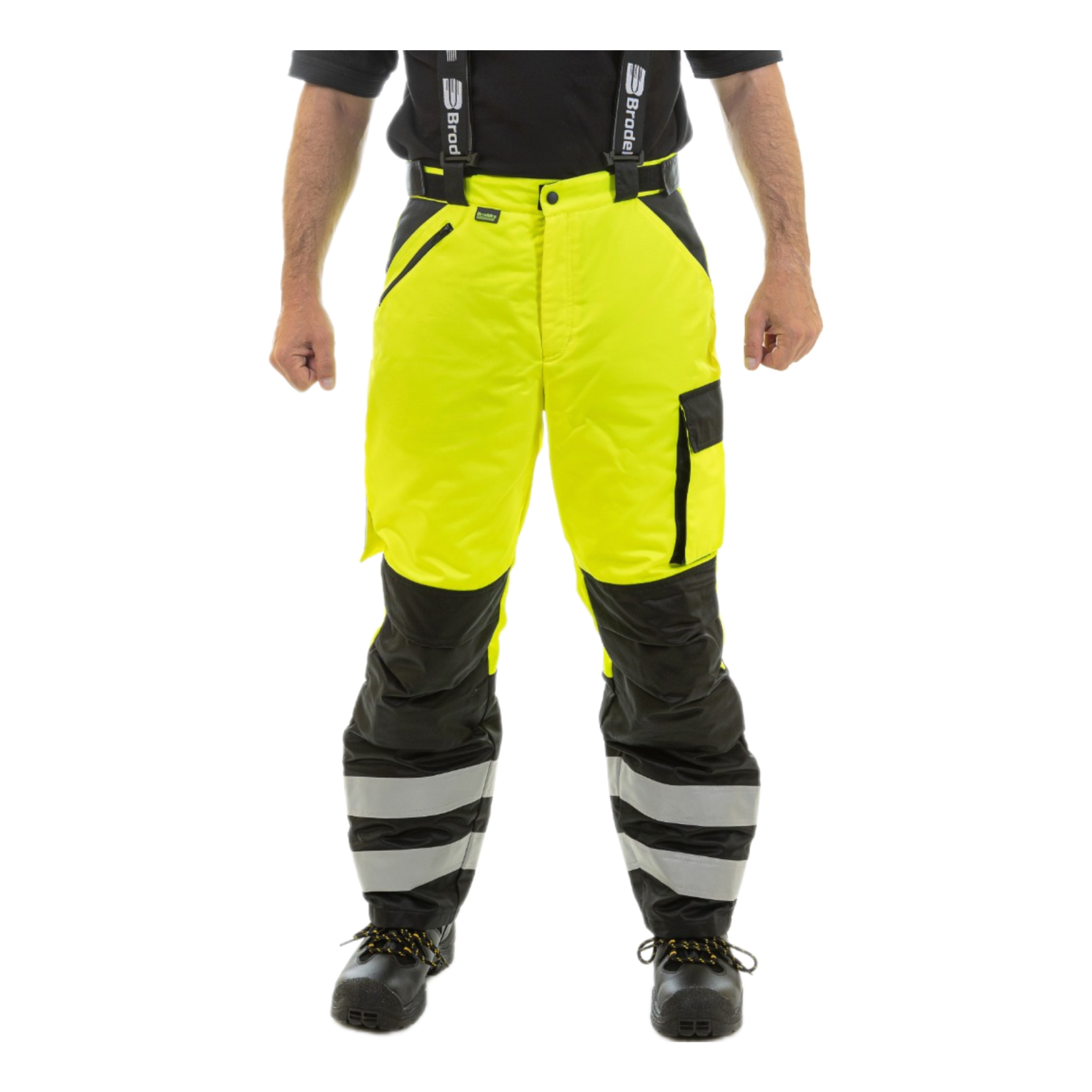 Зимние сигнальные брюки Brodeks KW308, желтый/черный