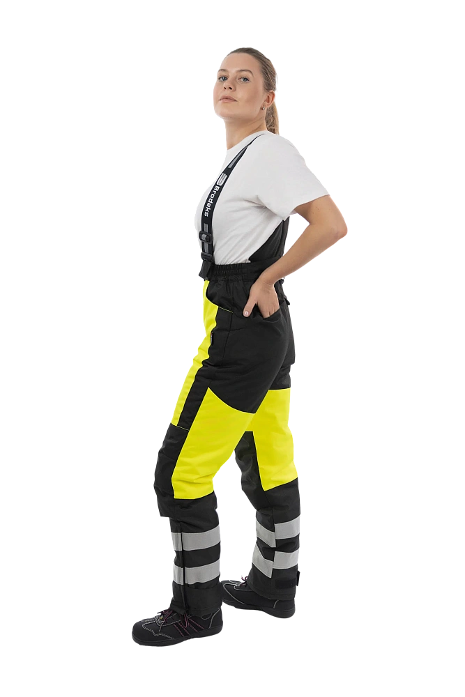 Зимние женские сигнальные брюки Brodeks KW330, желтый/черный
