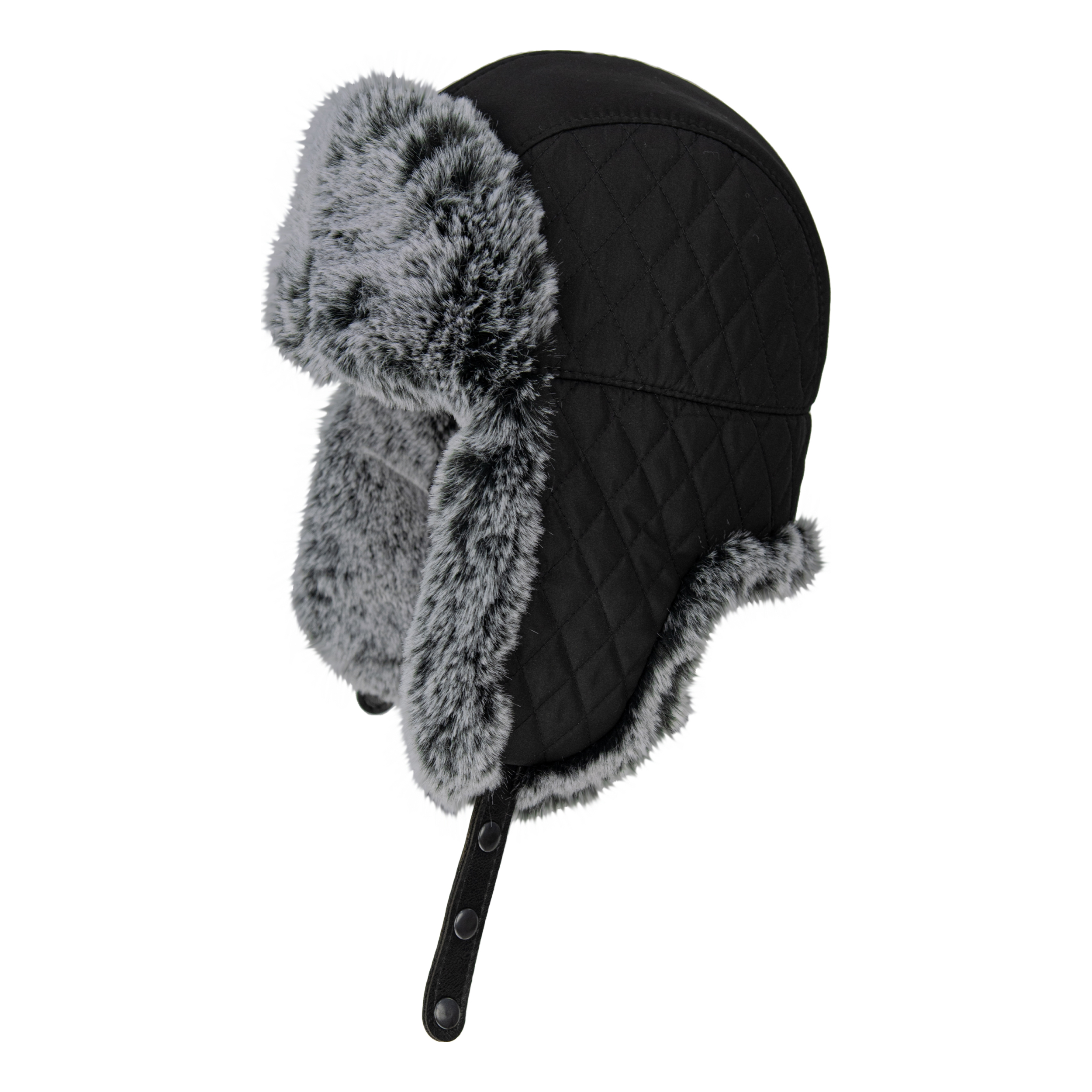 Шапка-ушанка Brodeks KM109 черный/серый мех