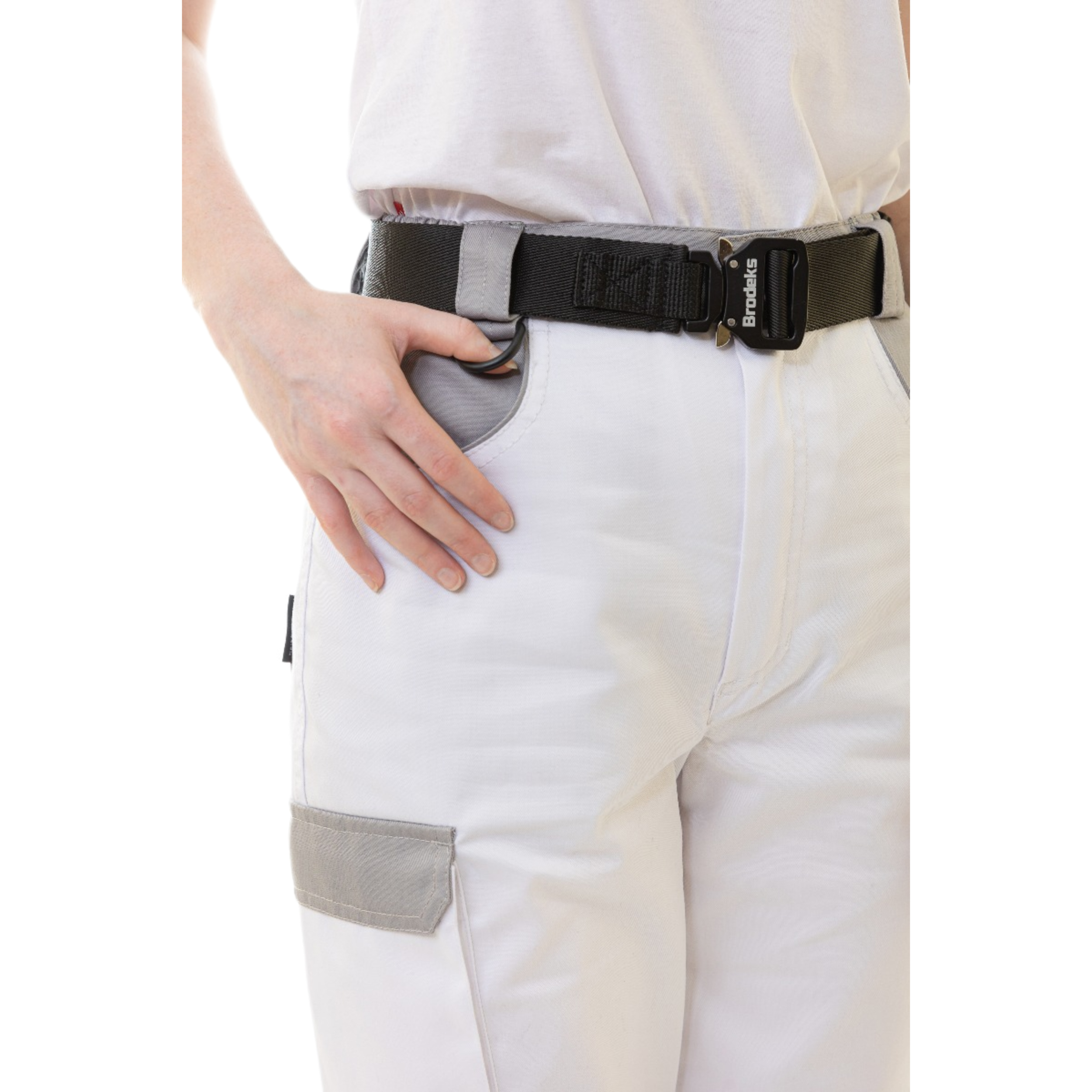 Женские рабочие брюки Brodeks KS328, белый/серый