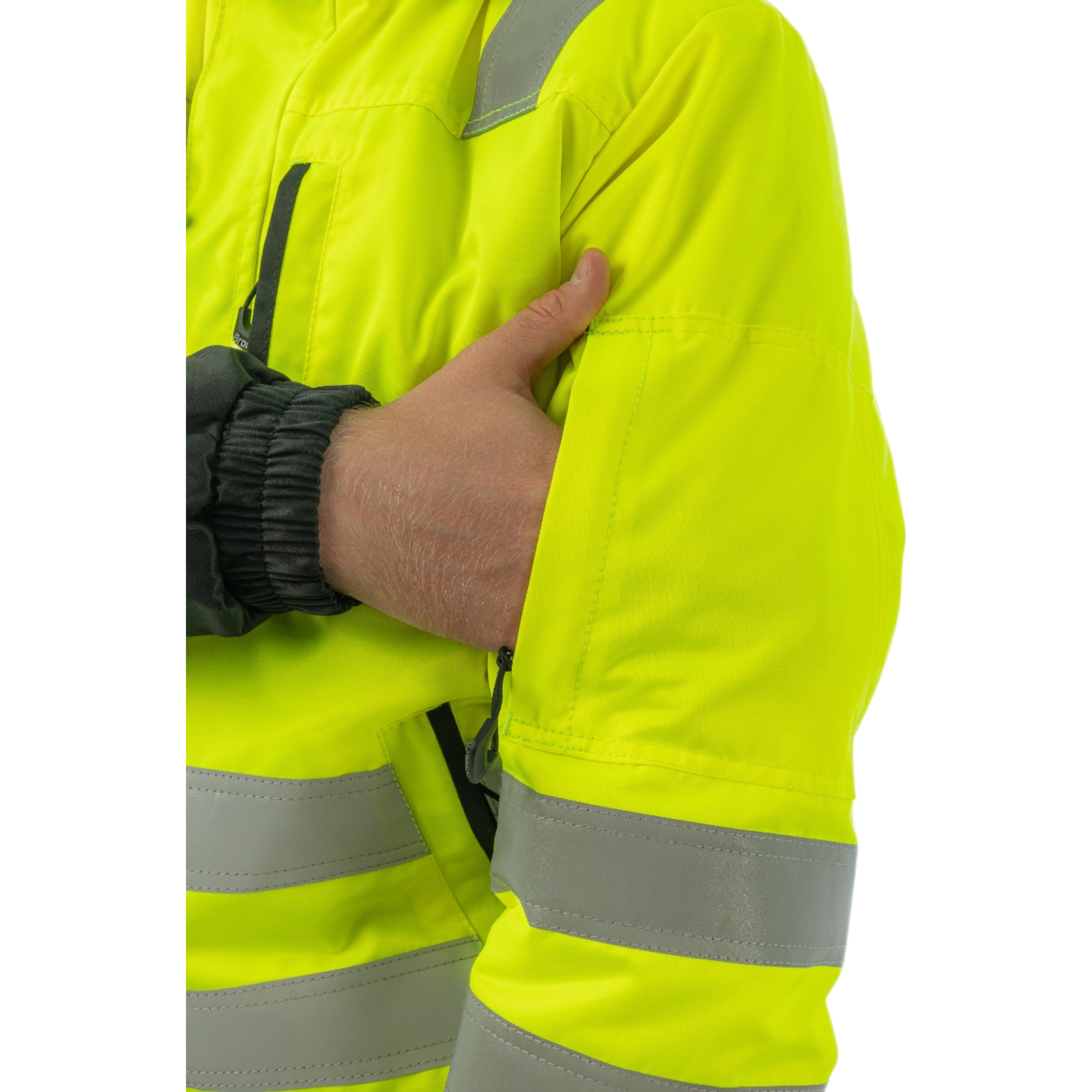 Зимняя сигнальная куртка-бомбер Brodeks KW222, желтый/черный