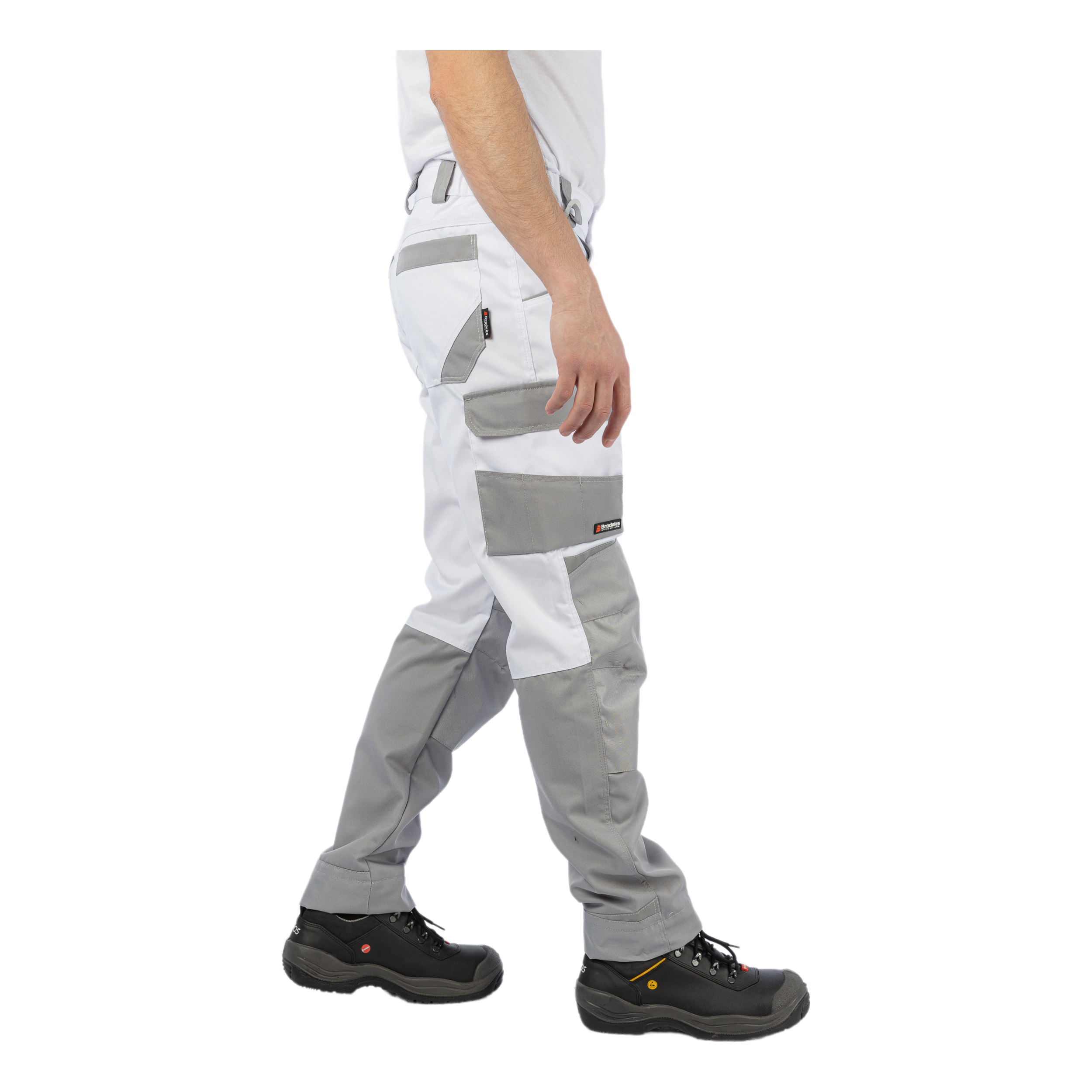 Брюки Brodeks KS302, белый/серый