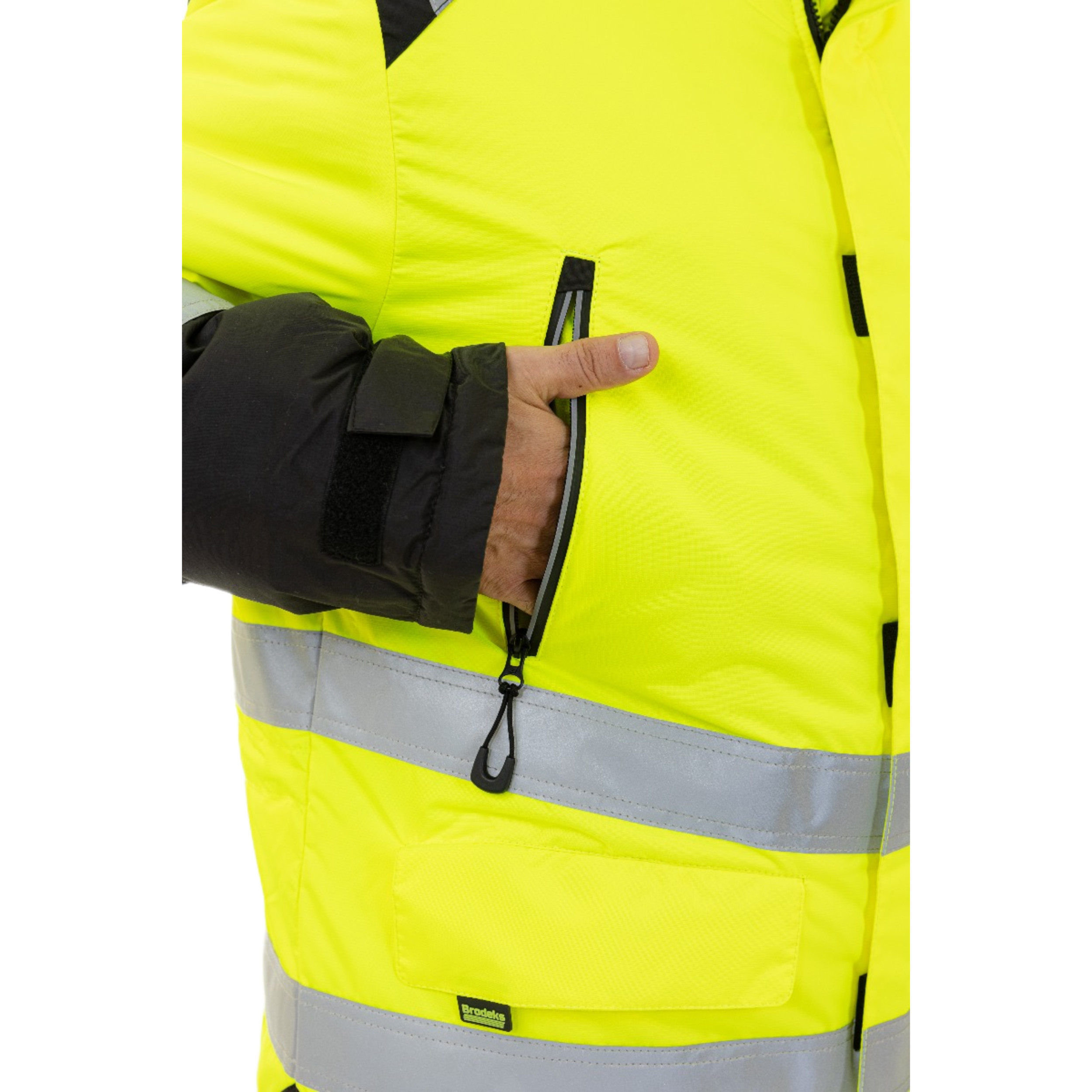 Зимняя сигнальная куртка-парка Brodeks KW217 , желтый/черный