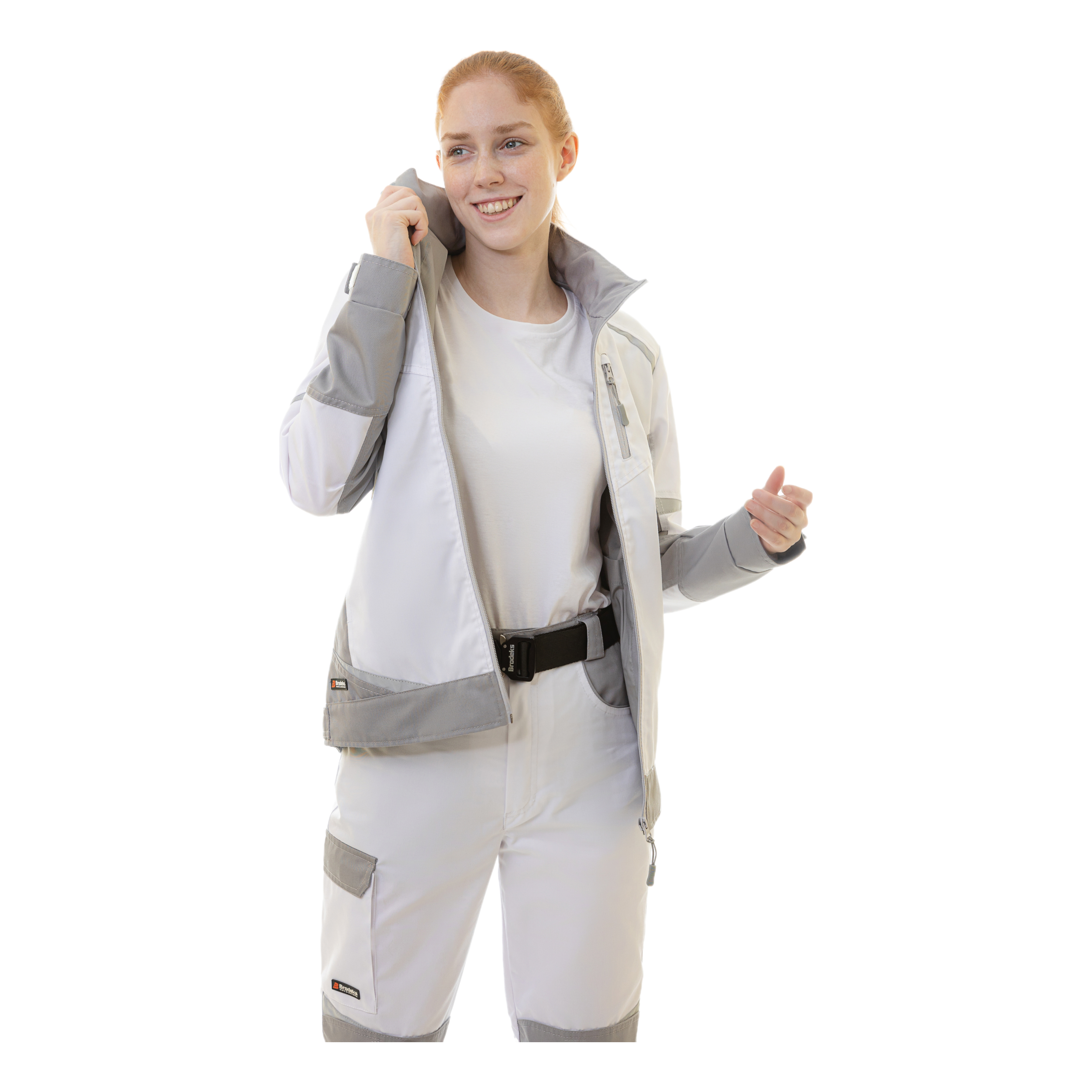 Женская рабочая куртка Brodeks KS228, белый/серый