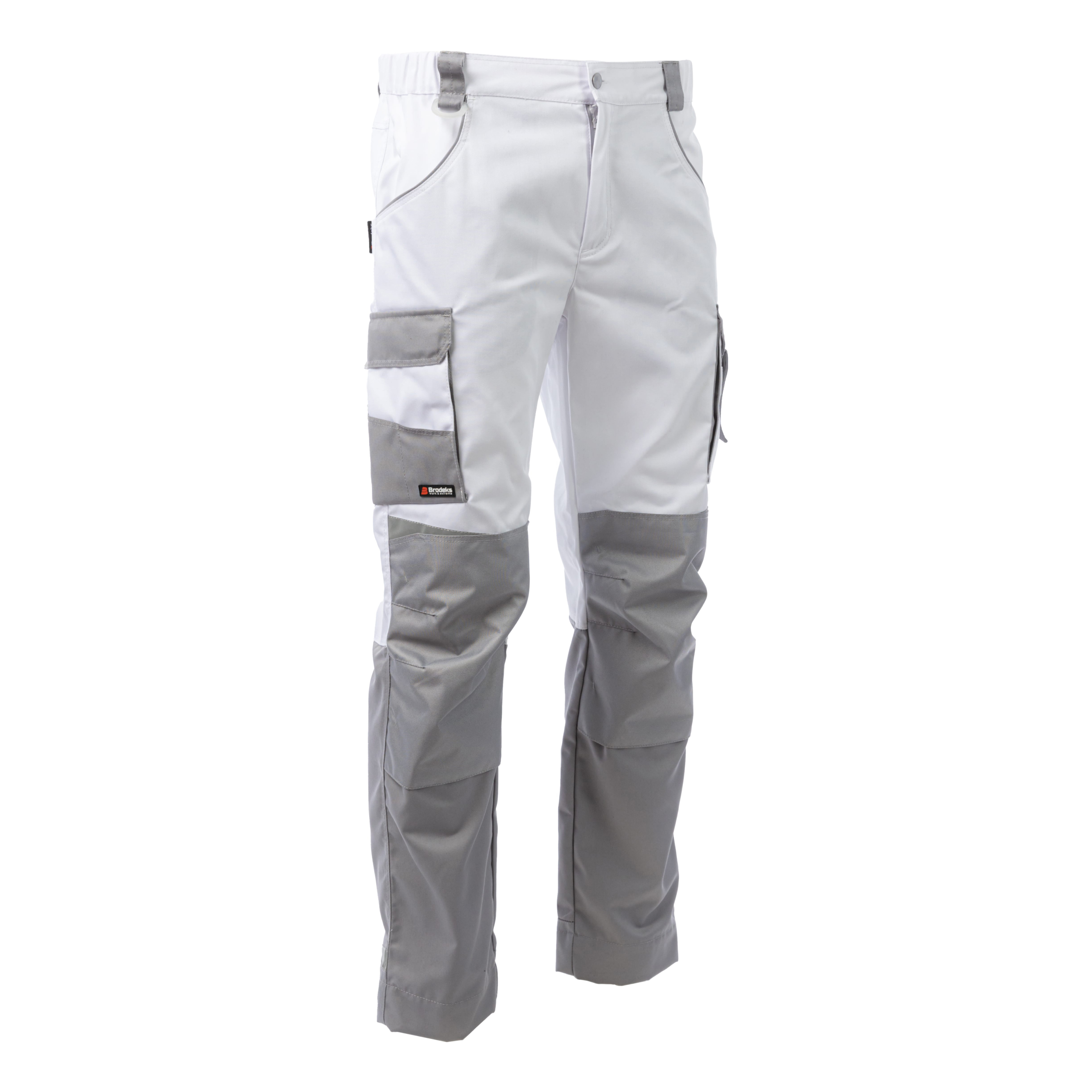 Брюки Brodeks KS302, белый/серый