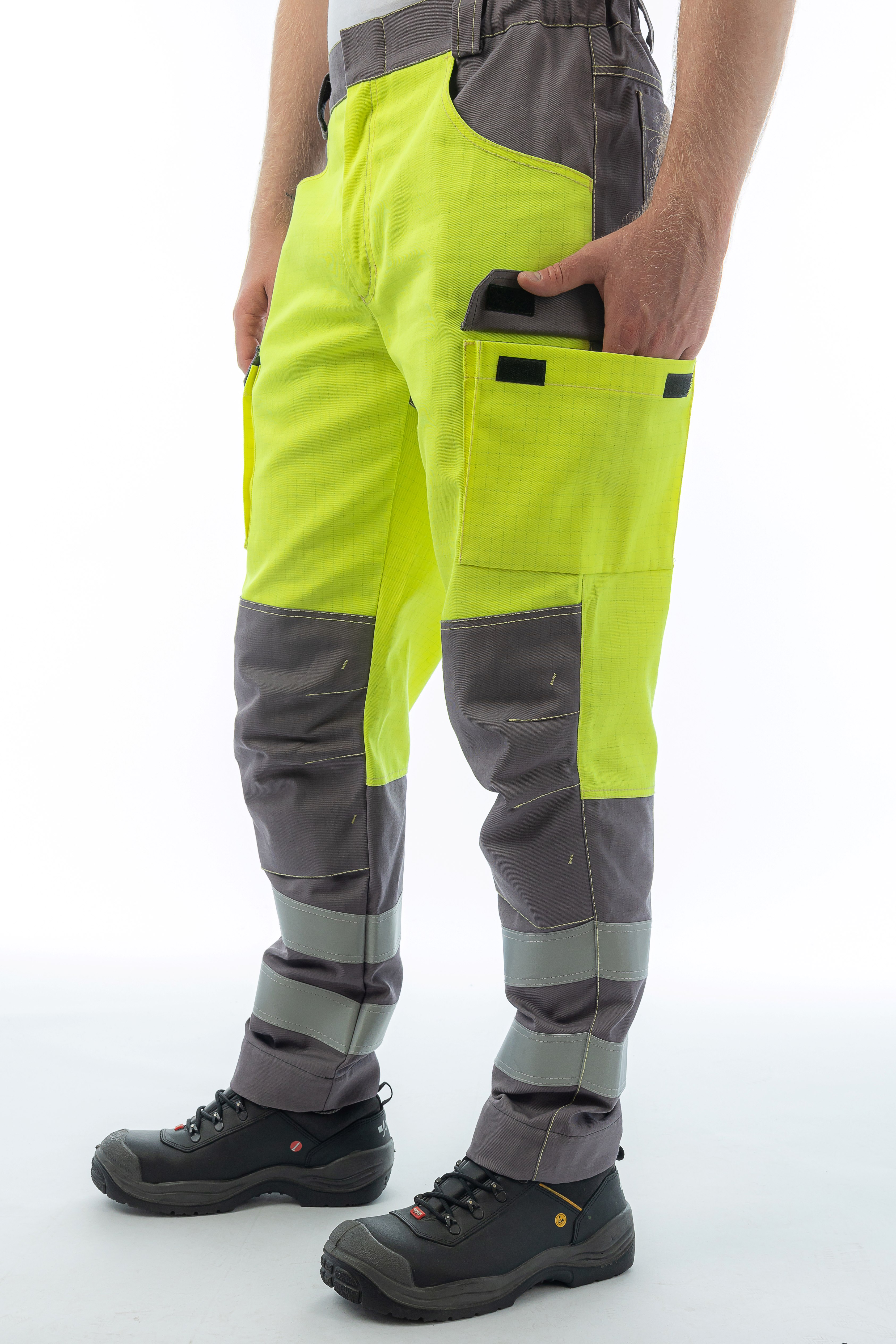 Мультизащитные брюки Brodeks MS38-61, желтый/серый 