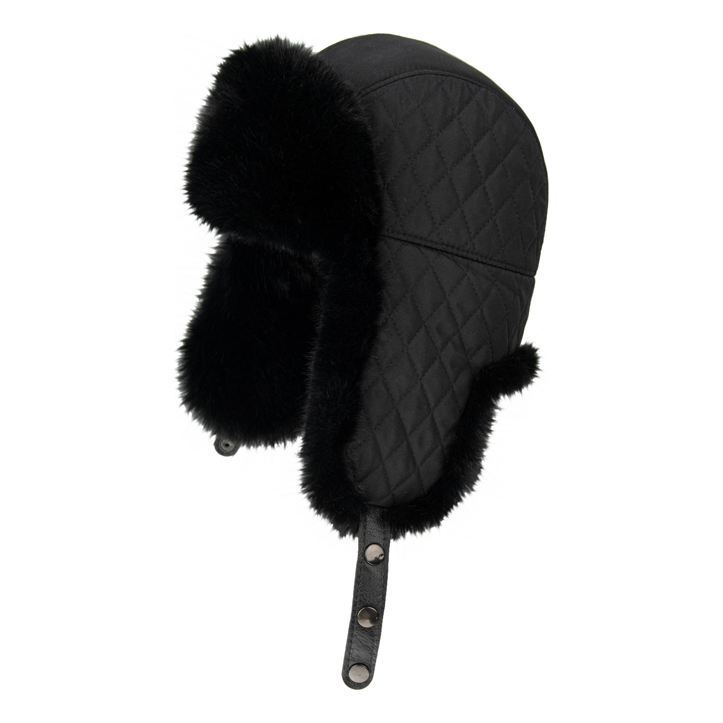 Шапка-ушанка Brodeks KM109 черный/черный мех