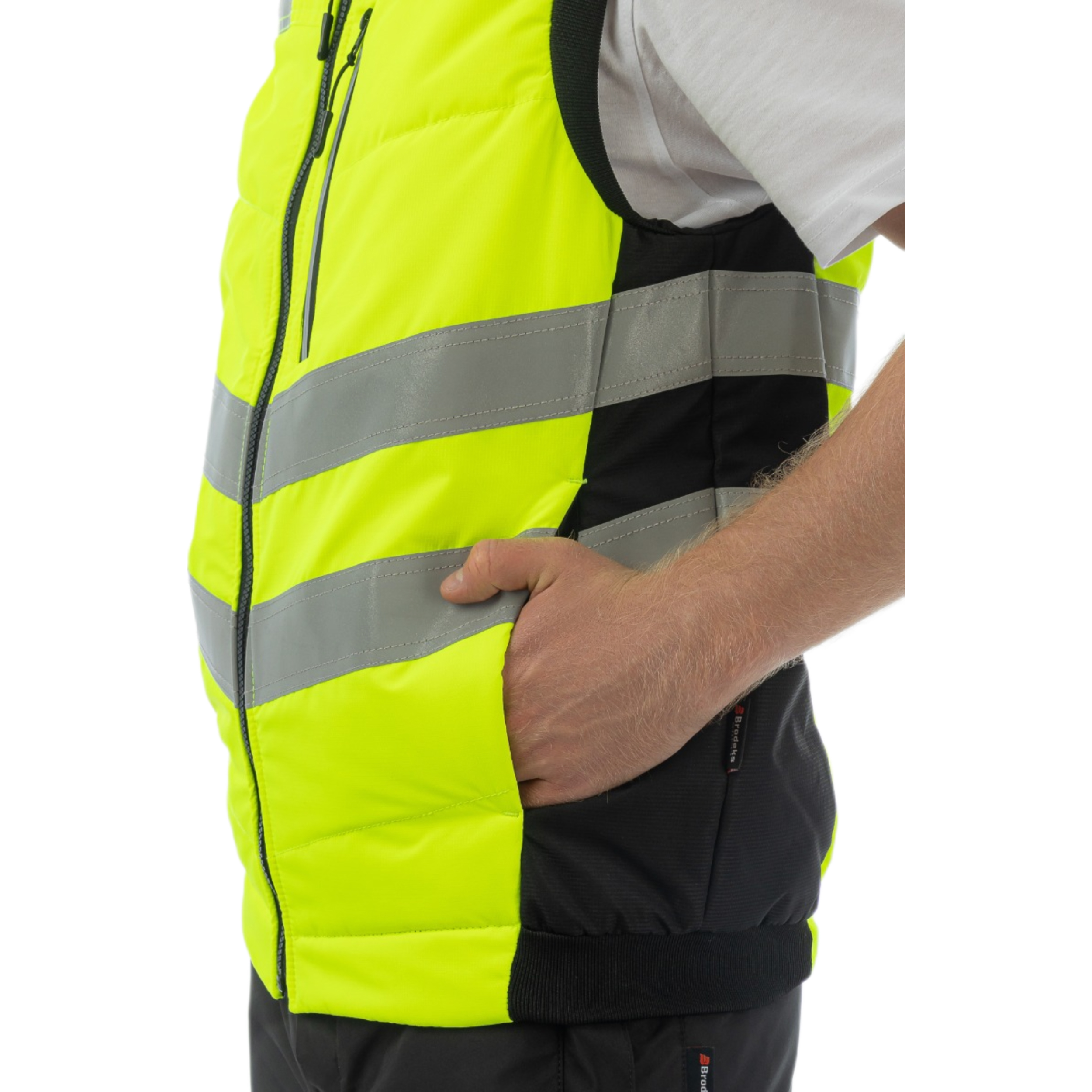 Сигнальный жилет утепленный Brodeks KW111, желтый/черный