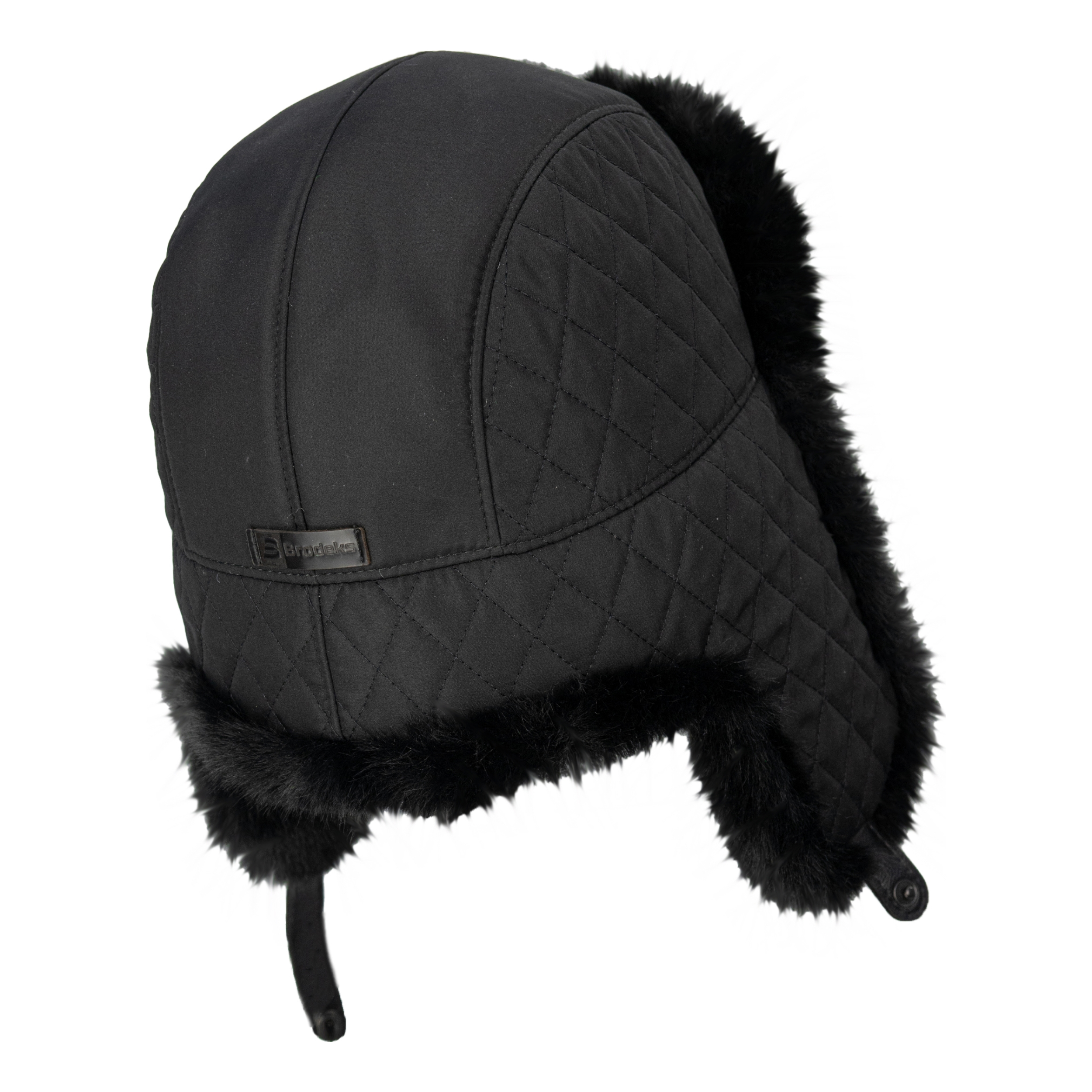 Шапка-ушанка Brodeks KM109 черный/черный мех