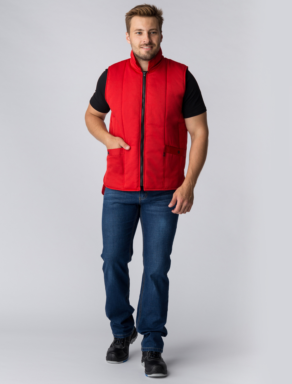 Жилет утепленный Универсальный (тк.Смесовая,210), красный