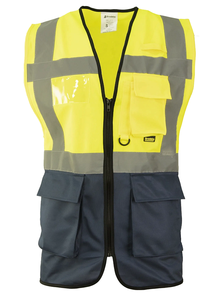 Сигнальный жилет Brodeks KM123, желтый/синий