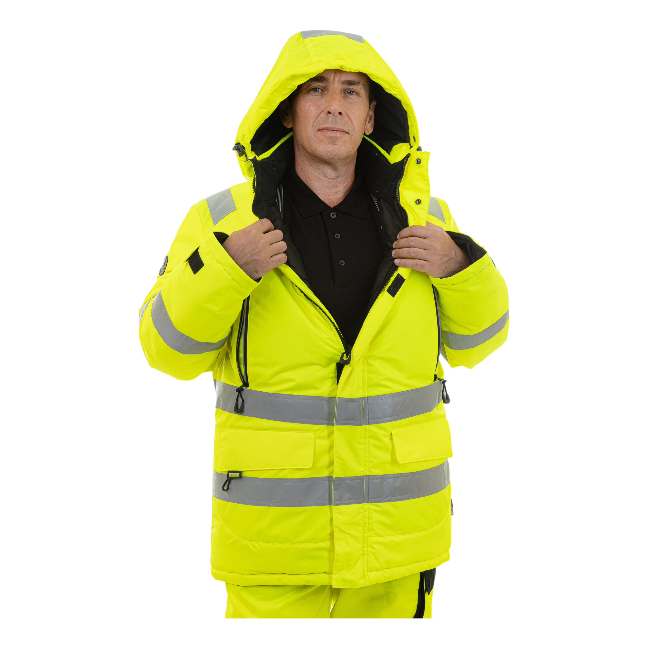 Зимняя сигнальная куртка-парка Brodeks KW220, желтый