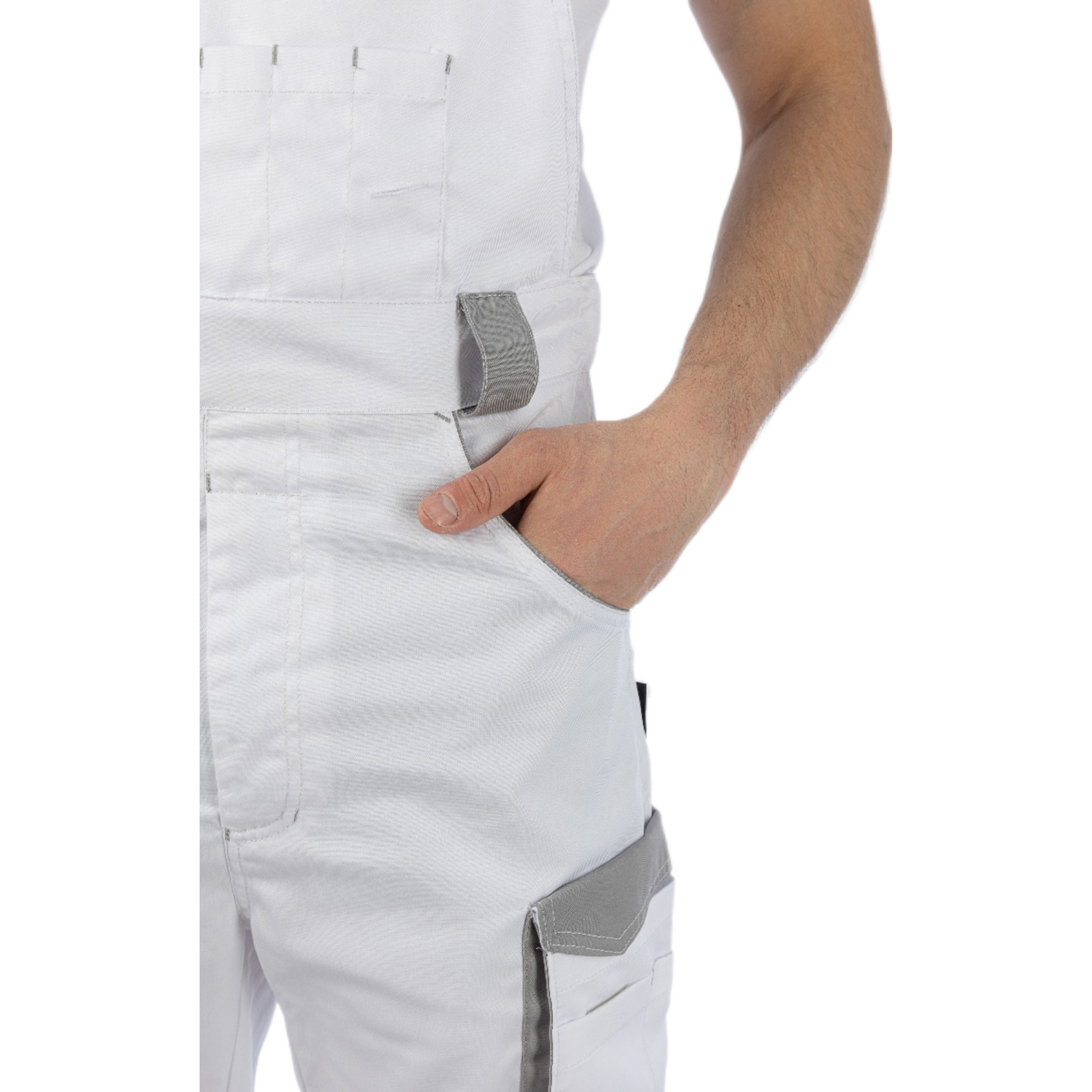 Полукомбинезон Brodeks KS402, белый/серый