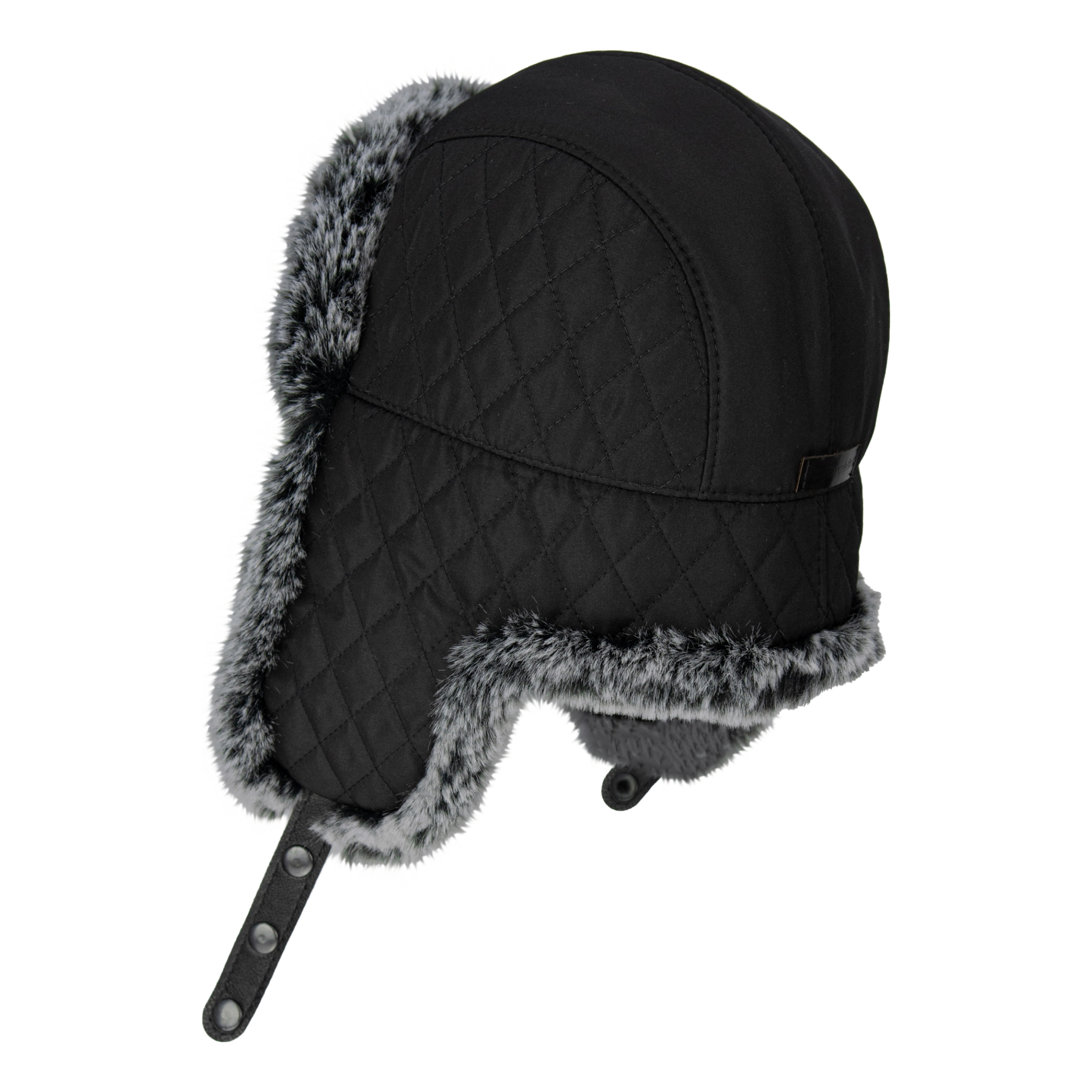 Шапка-ушанка Brodeks KM109 черный/серый мех