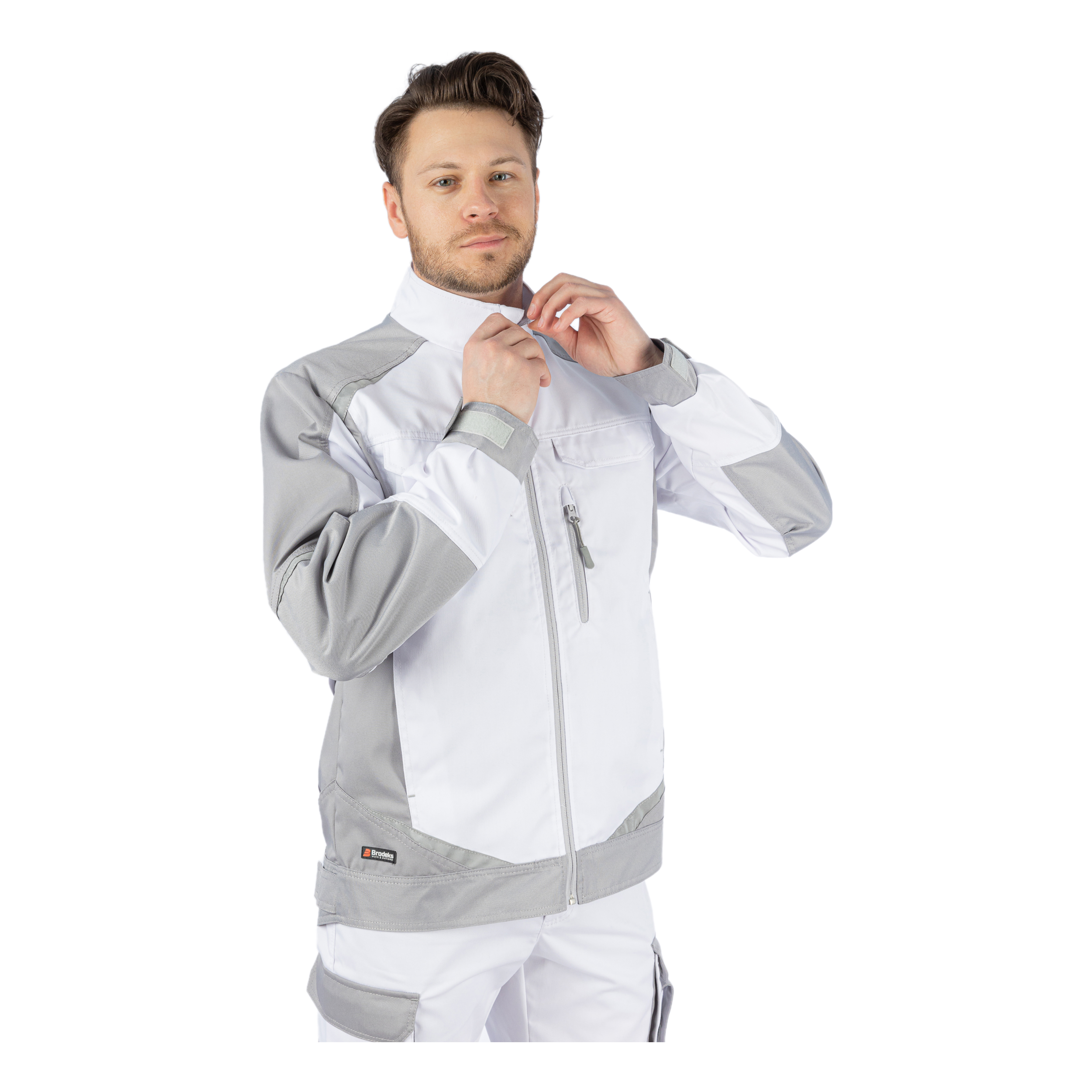 Куртка Brodeks KS202, белый/серый