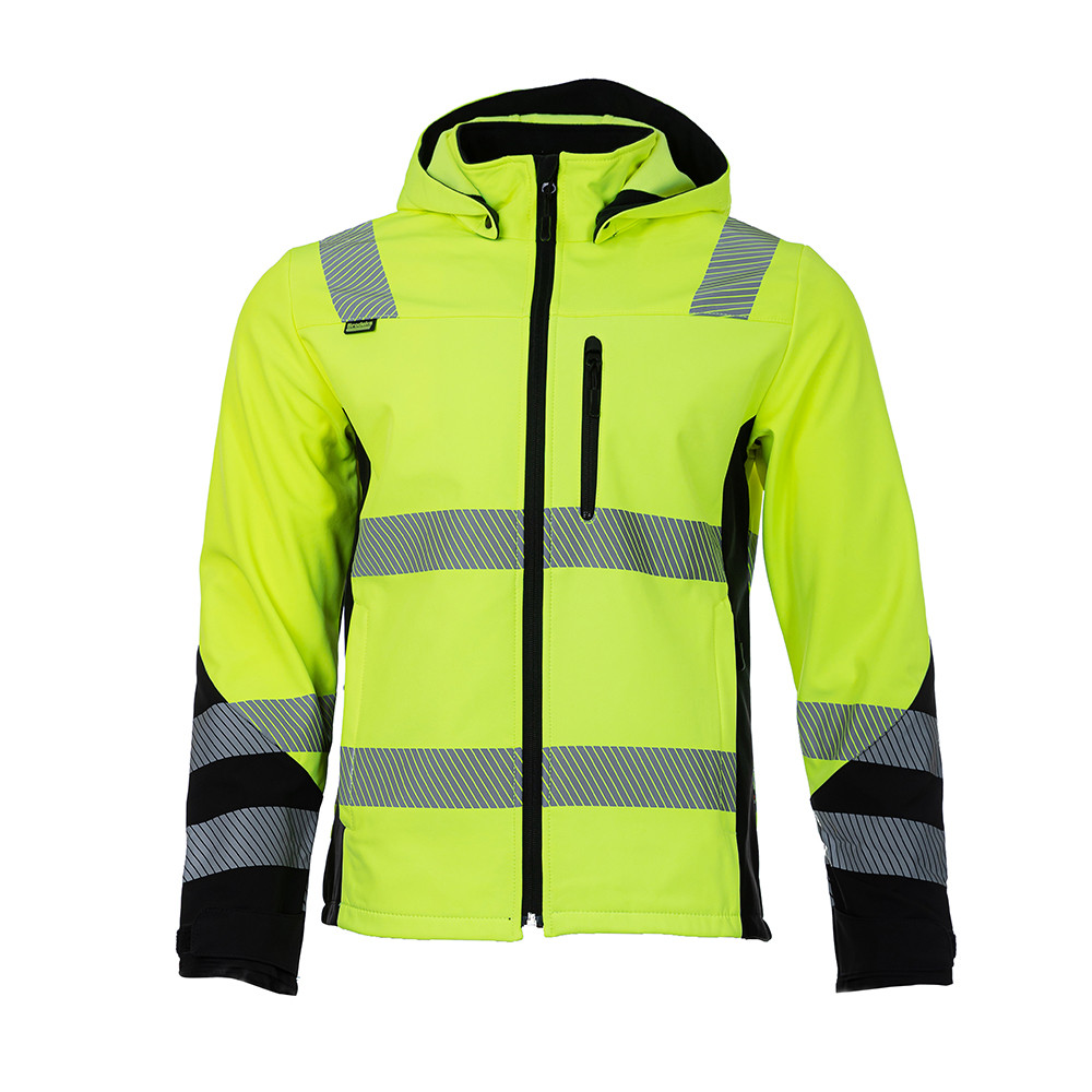 Сигнальная куртка софтшелл Brodeks KS227, желтый/черный