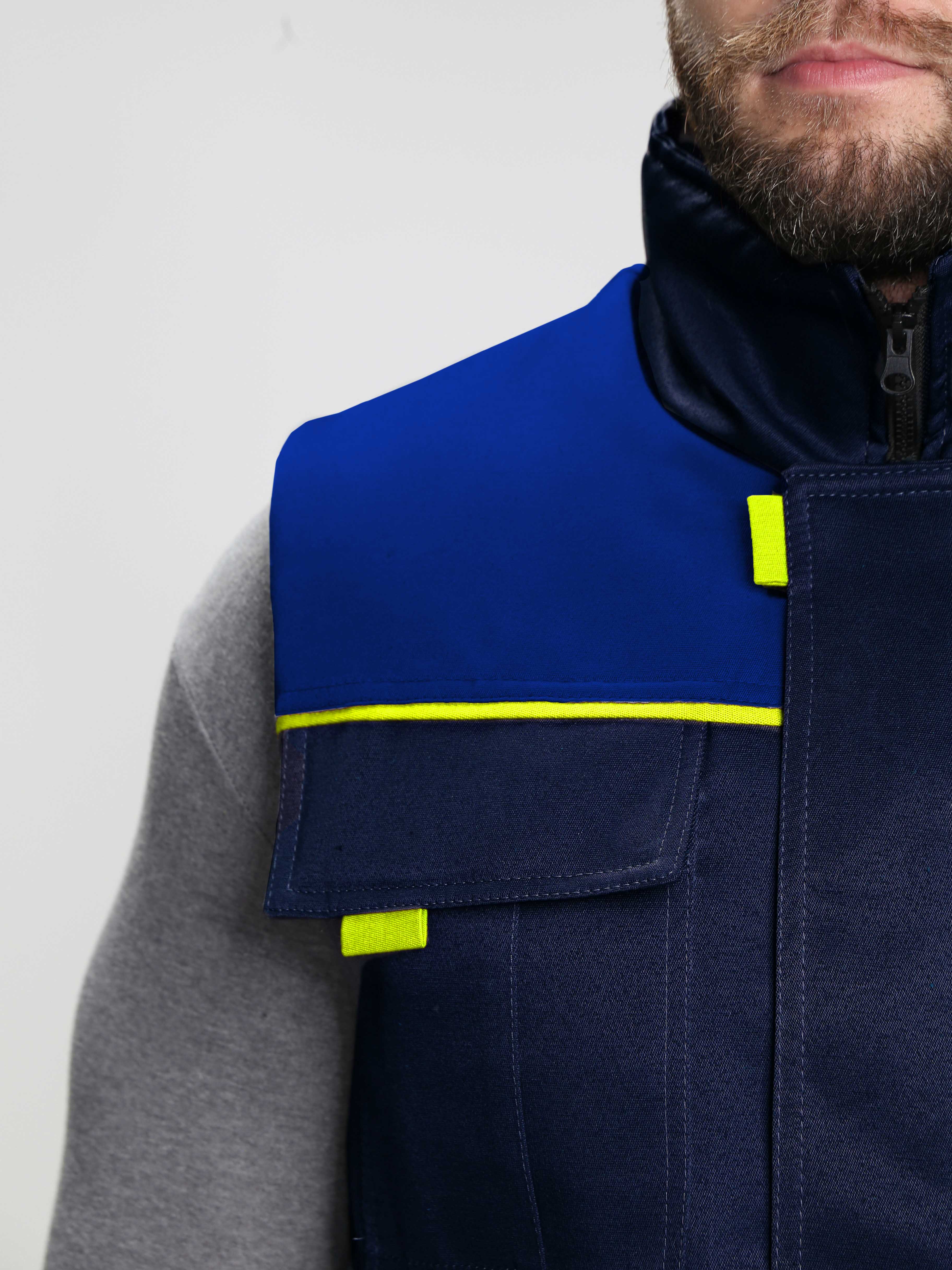 Жилет утепленный Флофт (тк.Смесовая,210), т.синий/васильковый