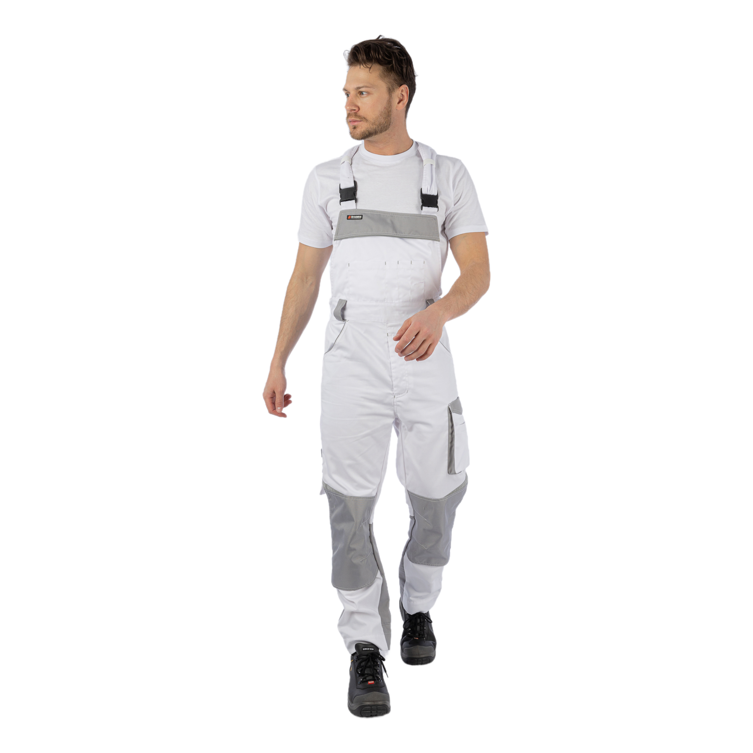 Полукомбинезон Brodeks KS402, белый/серый