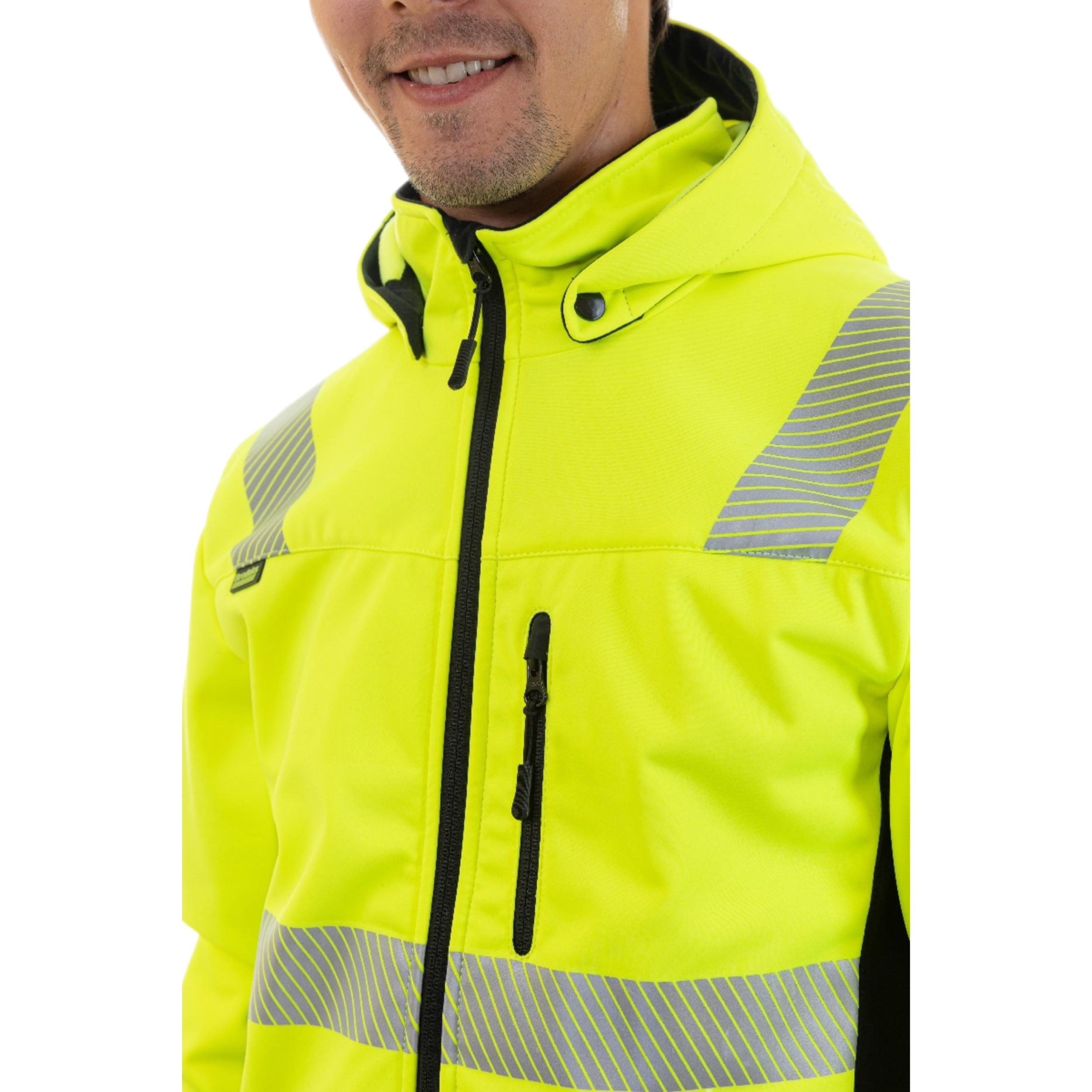 Сигнальная куртка софтшелл Brodeks KS227, желтый/черный