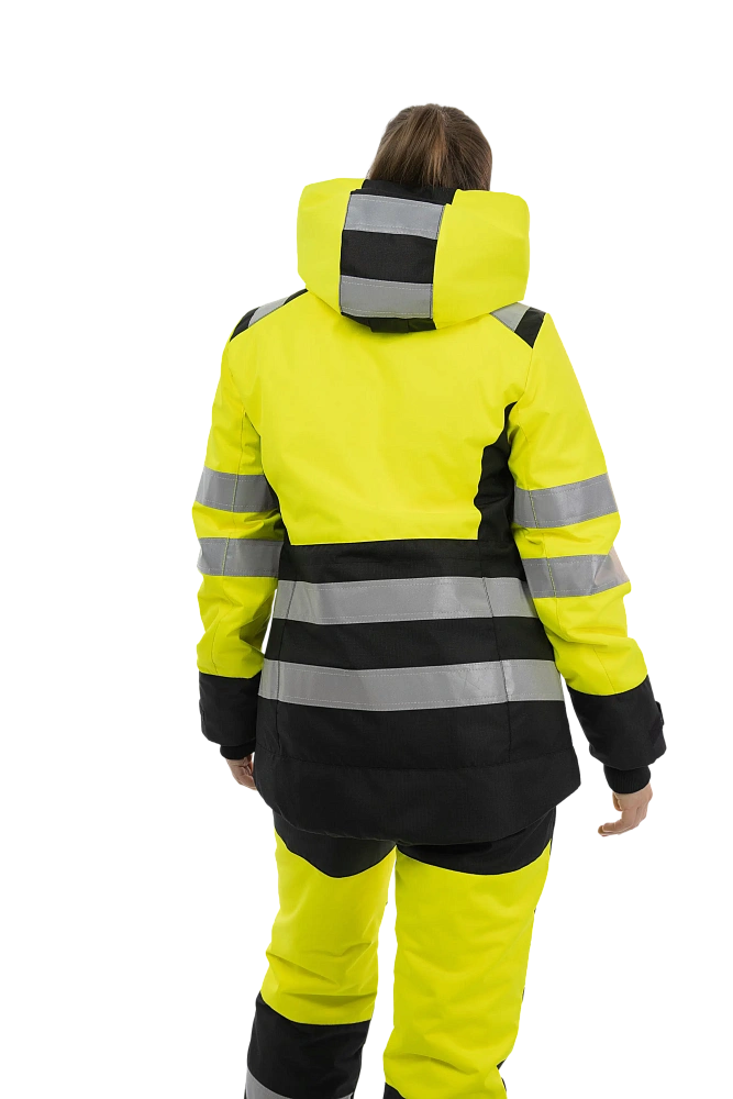 Зимняя женская сигнальная куртка Brodeks KW230, желтый/черный