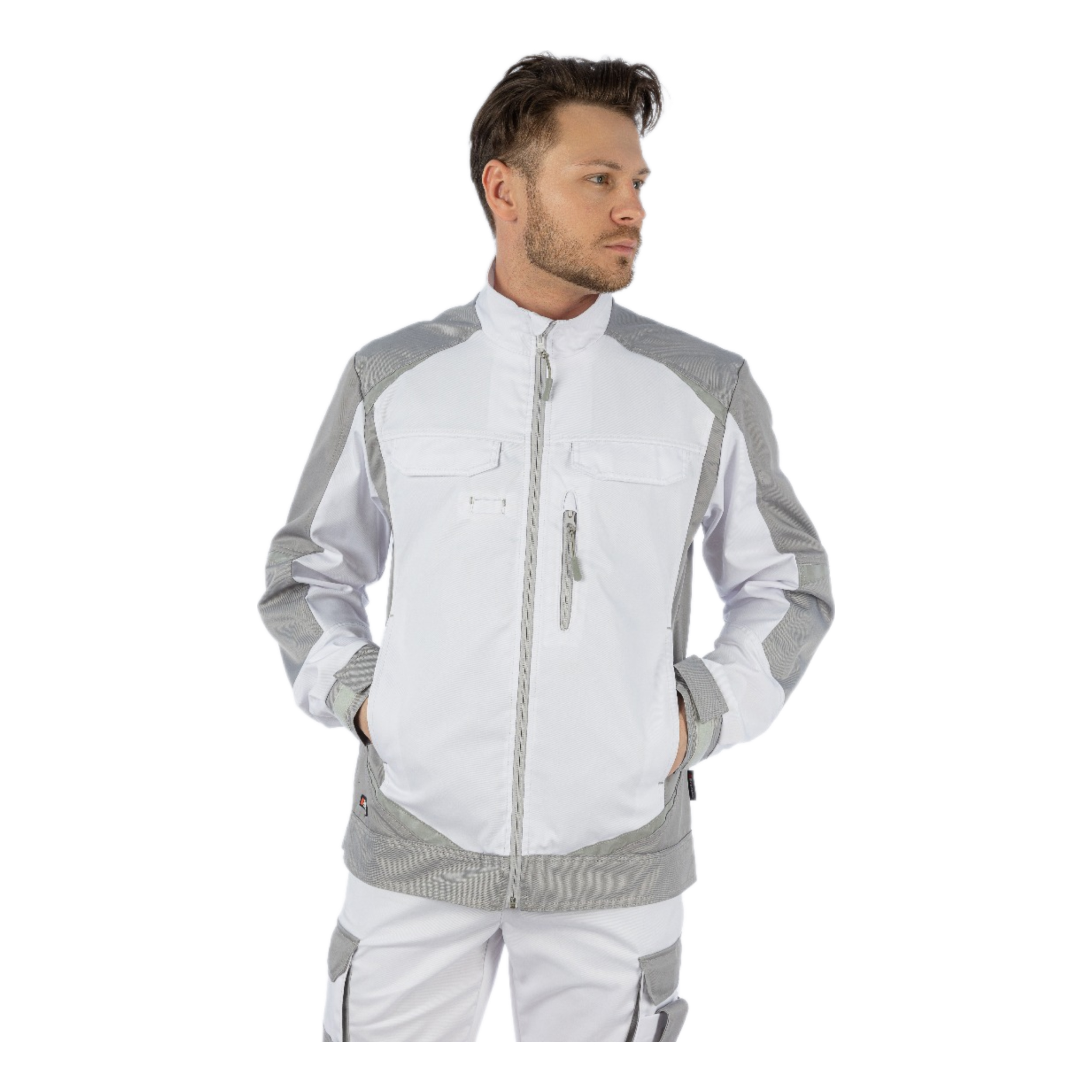 Куртка Brodeks KS202, белый/серый