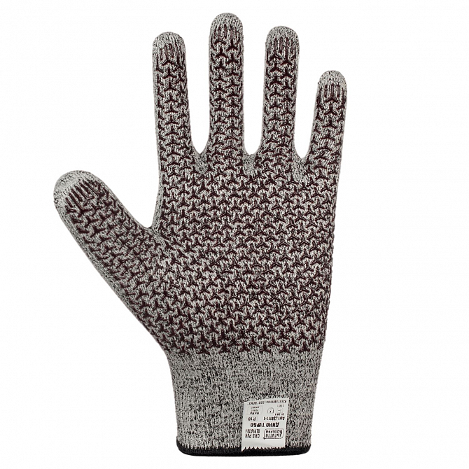 Перчатки противопорезные с ПВХ прерывистым покрытием ДИНО ТУРБО