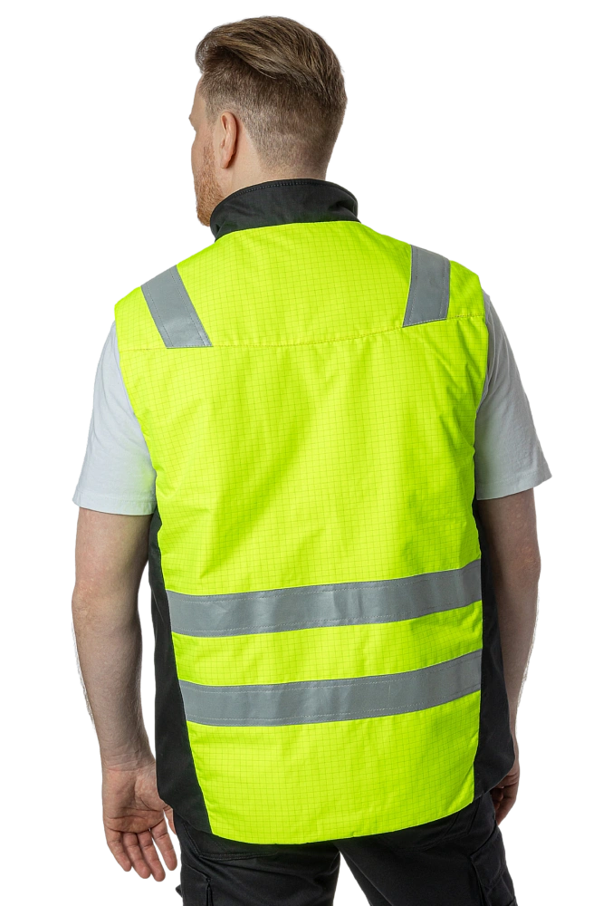 Мультизащитный жилет утепленный Brodeks MW18-05, желтый/серый