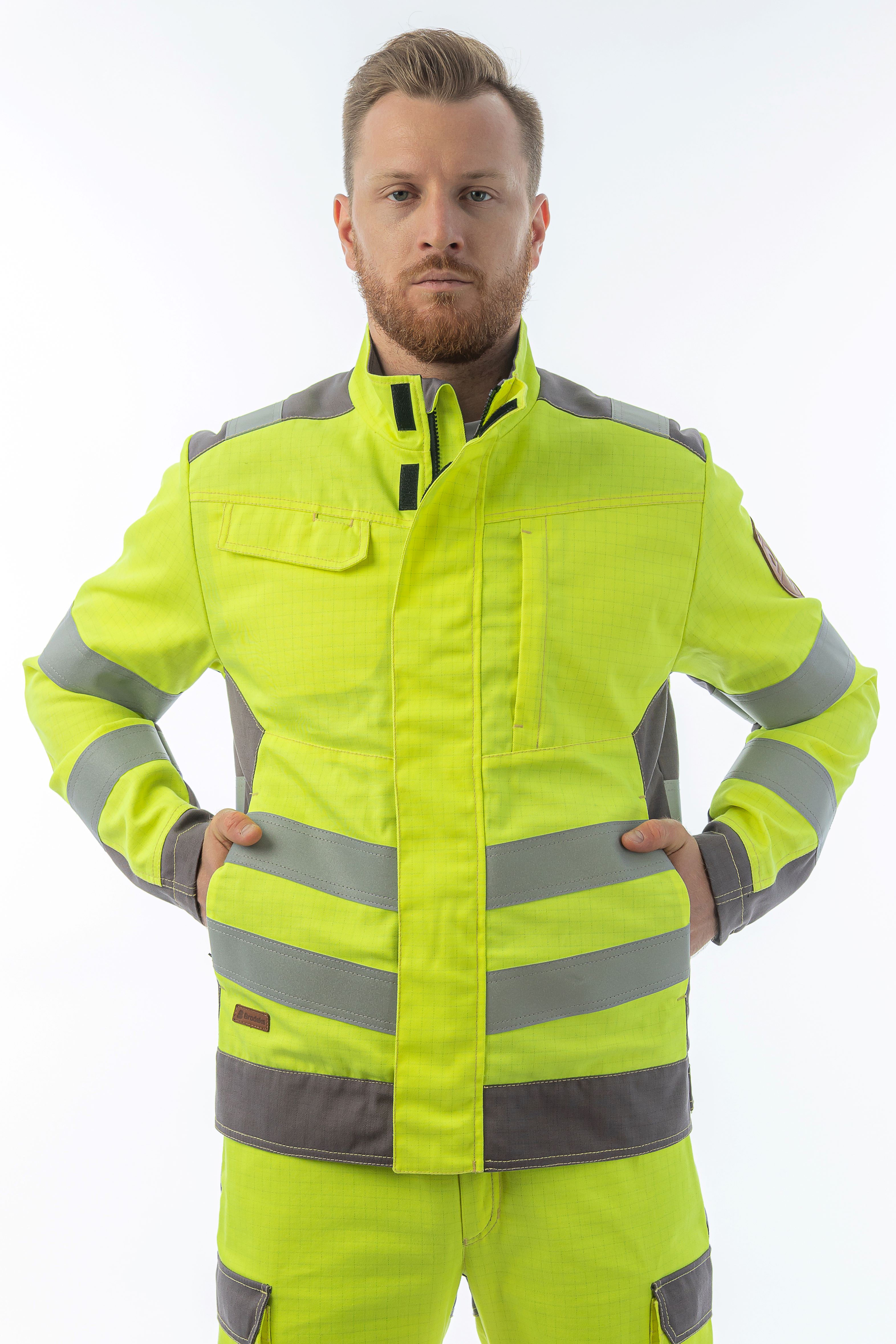 Мультизащитная куртка Brodeks MS28-61, желтый/серый