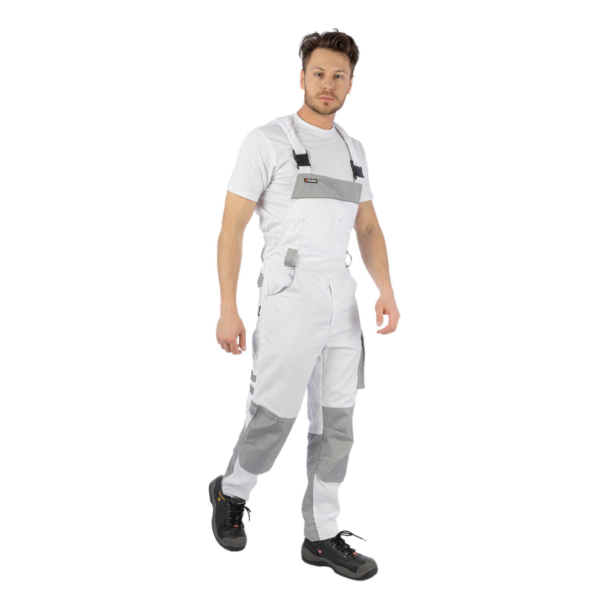 Полукомбинезон Brodeks KS402, белый/серый