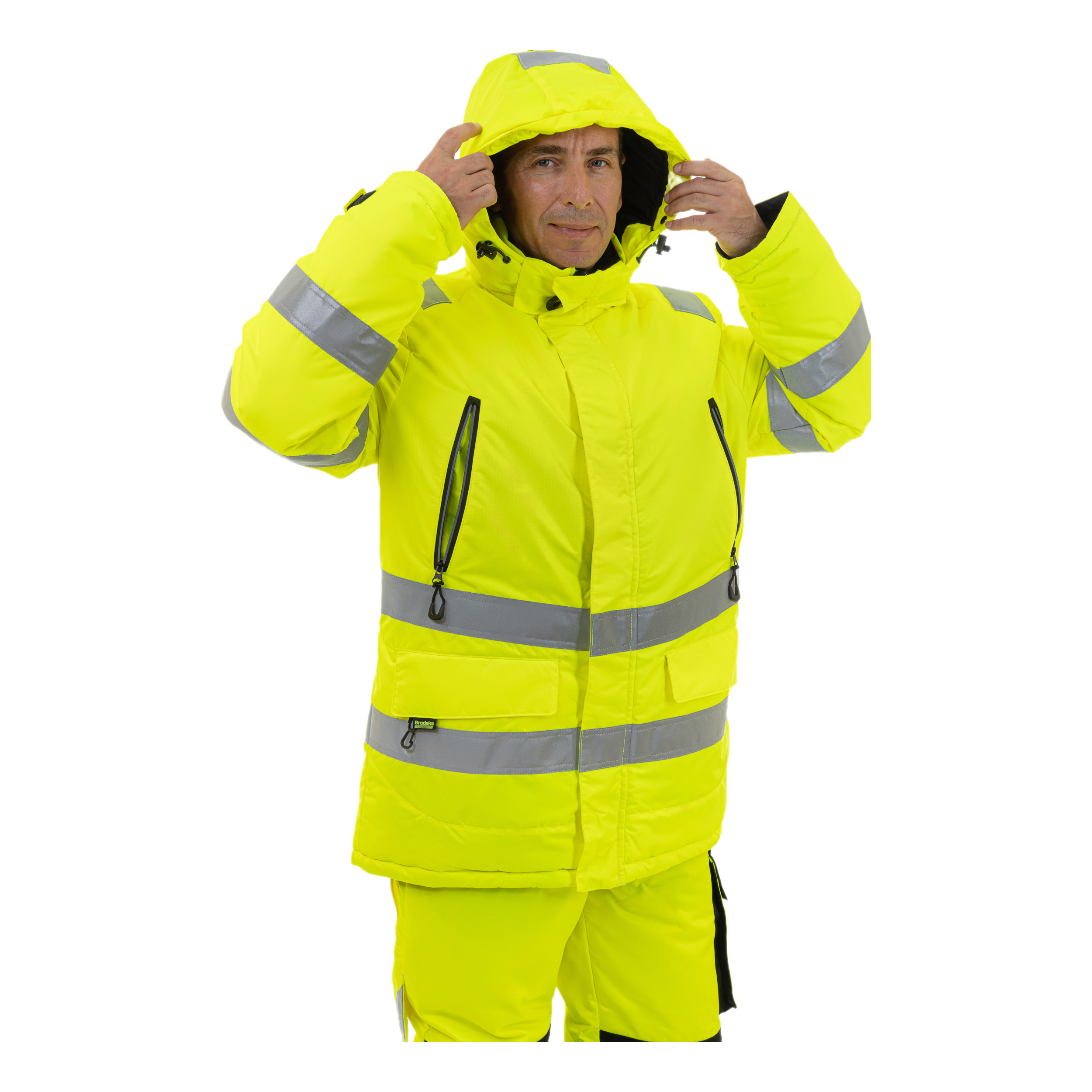 Зимняя сигнальная куртка-парка Brodeks KW220, желтый