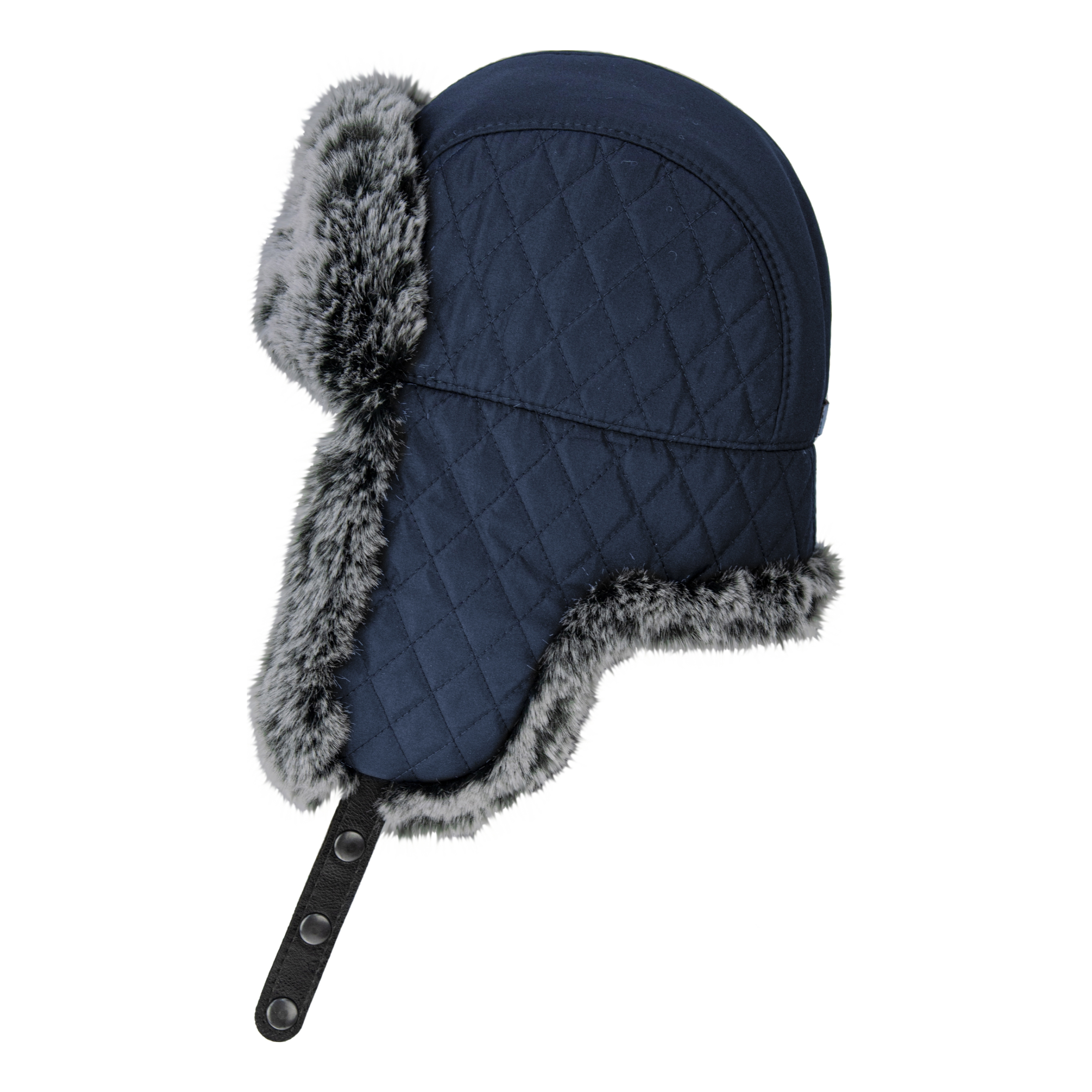 Шапка-ушанка Brodeks KM109 синий/серый мех