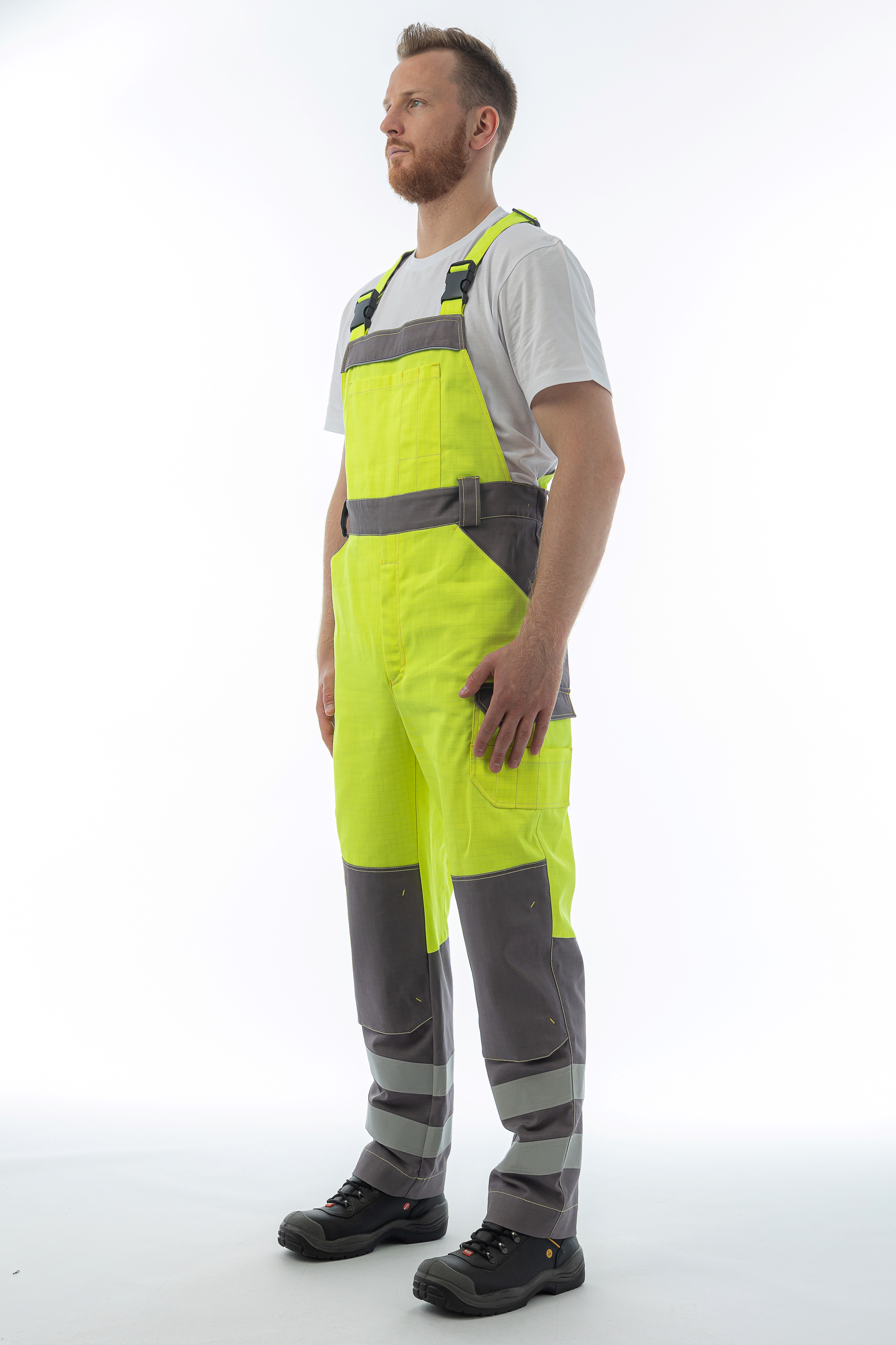 Мультизащитный полукомбинезон Brodeks MS48-61, желтый/серый