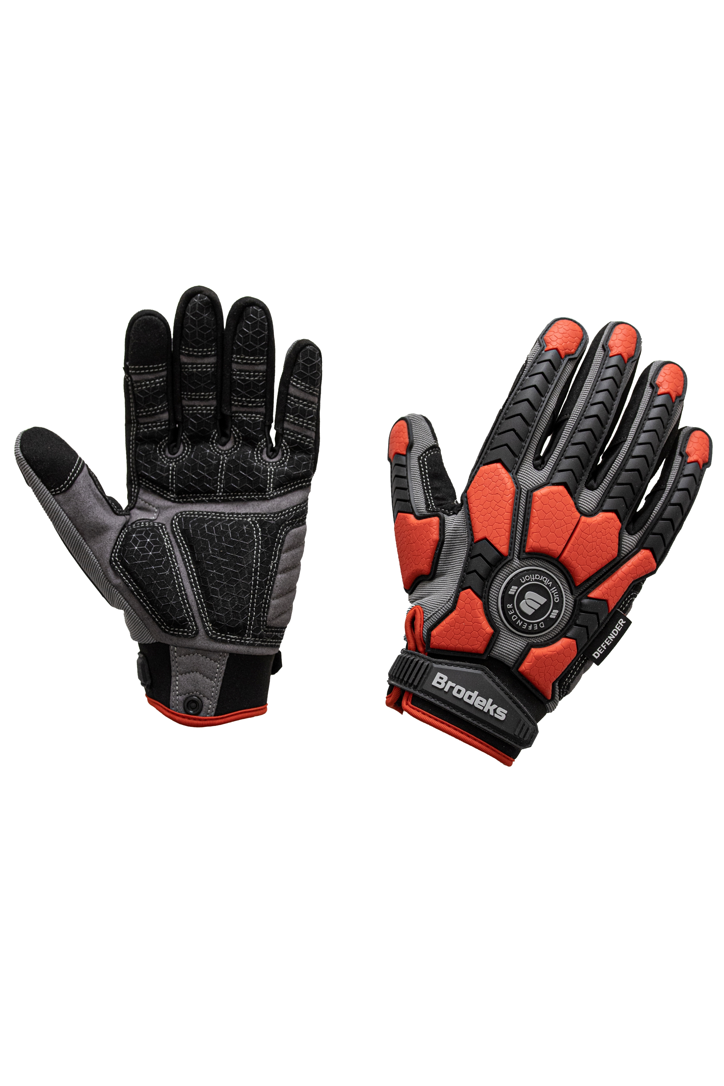 Перчатки рабочие Brodeks G-63i, серый/черный/красный