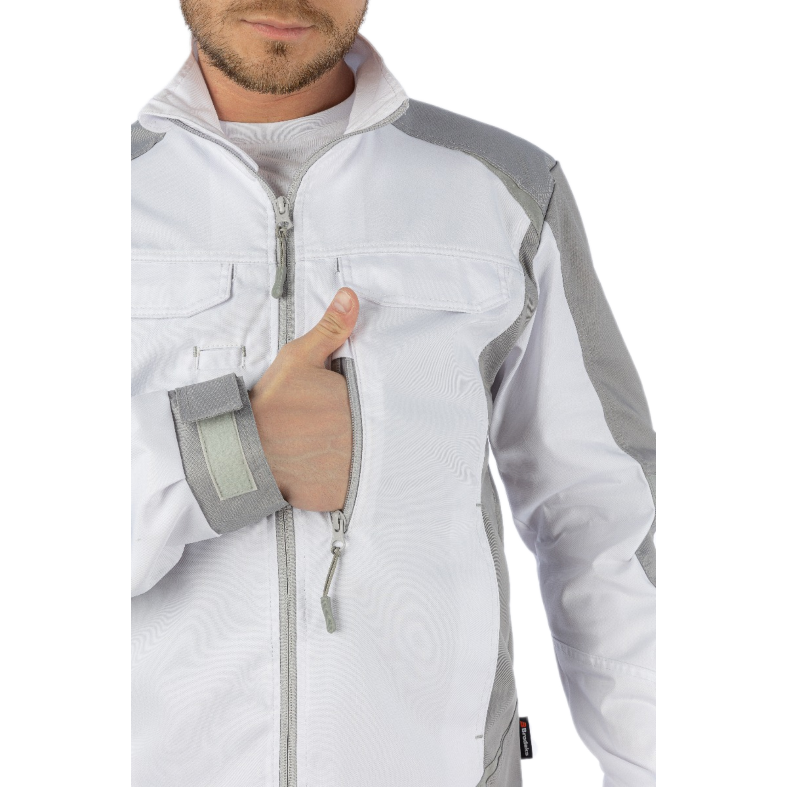 Куртка Brodeks KS202, белый/серый