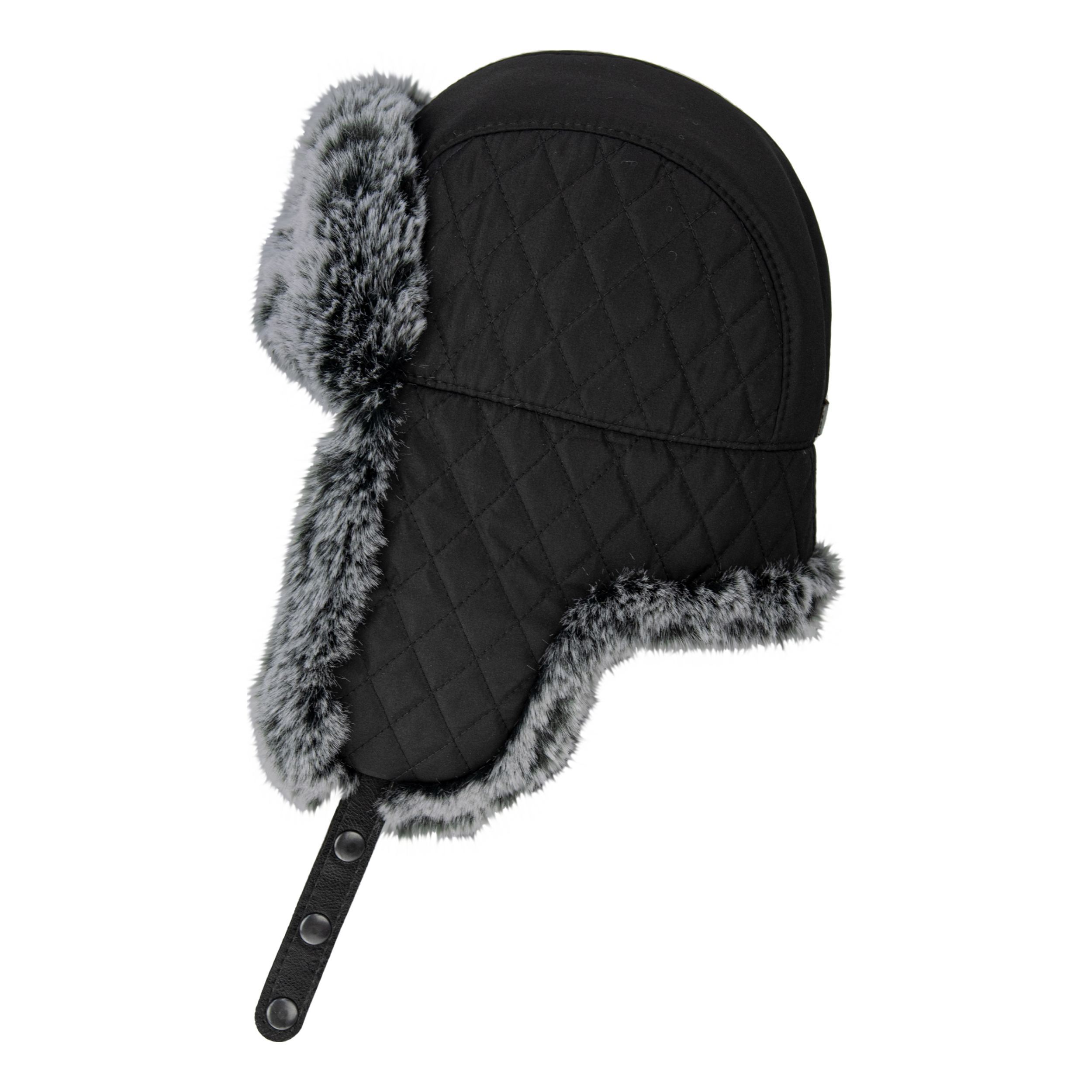 Шапка-ушанка Brodeks KM109 черный/серый мех