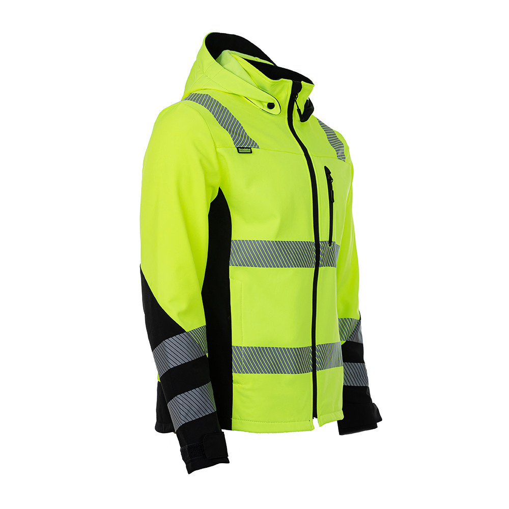 Сигнальная куртка софтшелл Brodeks KS227, желтый/черный